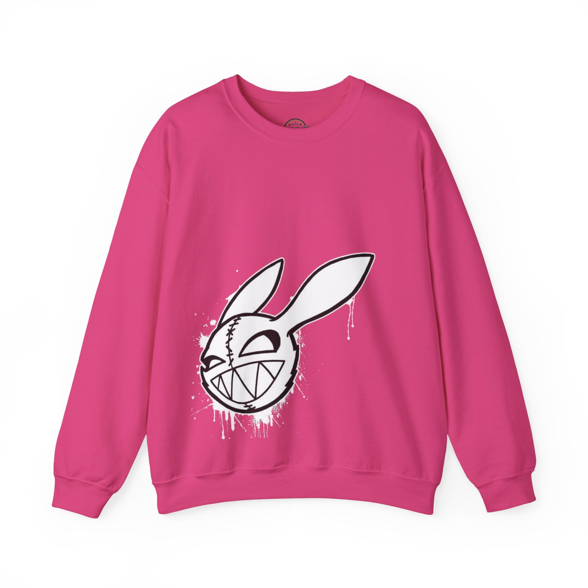 Crewneck Sweatshirt — Grinning Bunny Line Art Crewneck