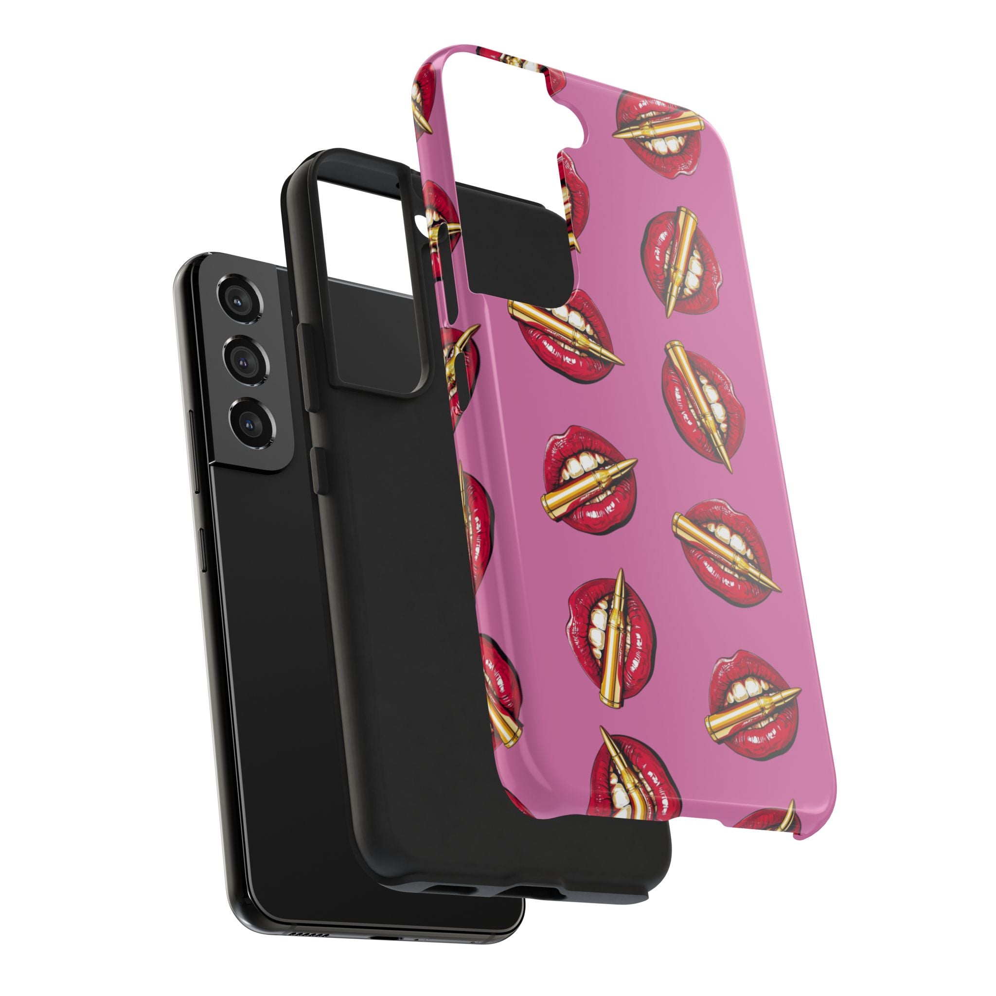 Red Lips with Cigarette Pattern Phone Case | Tough Phone Cases