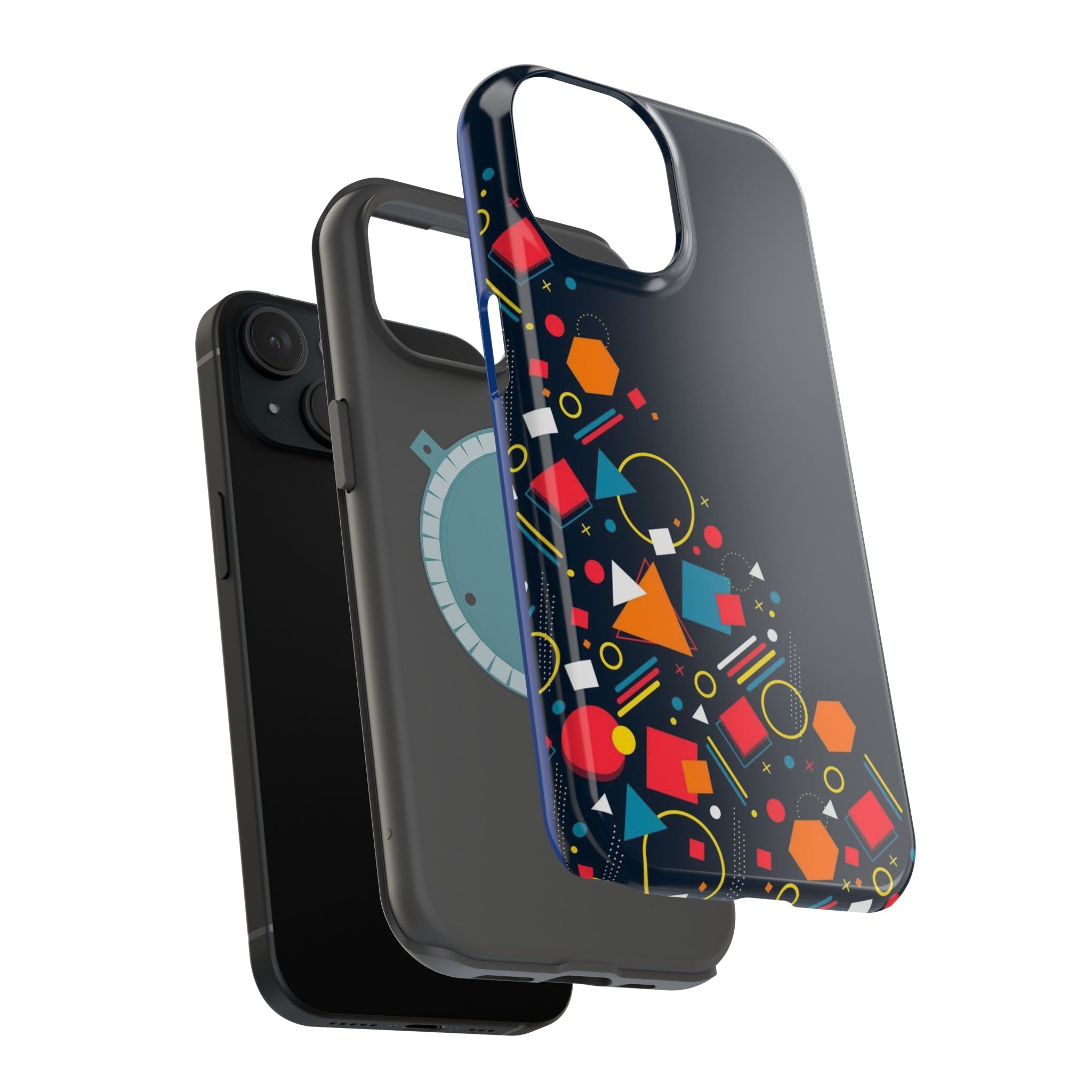 Magnetic Impact-Resistant Phone Case — Geometric Confetti Design