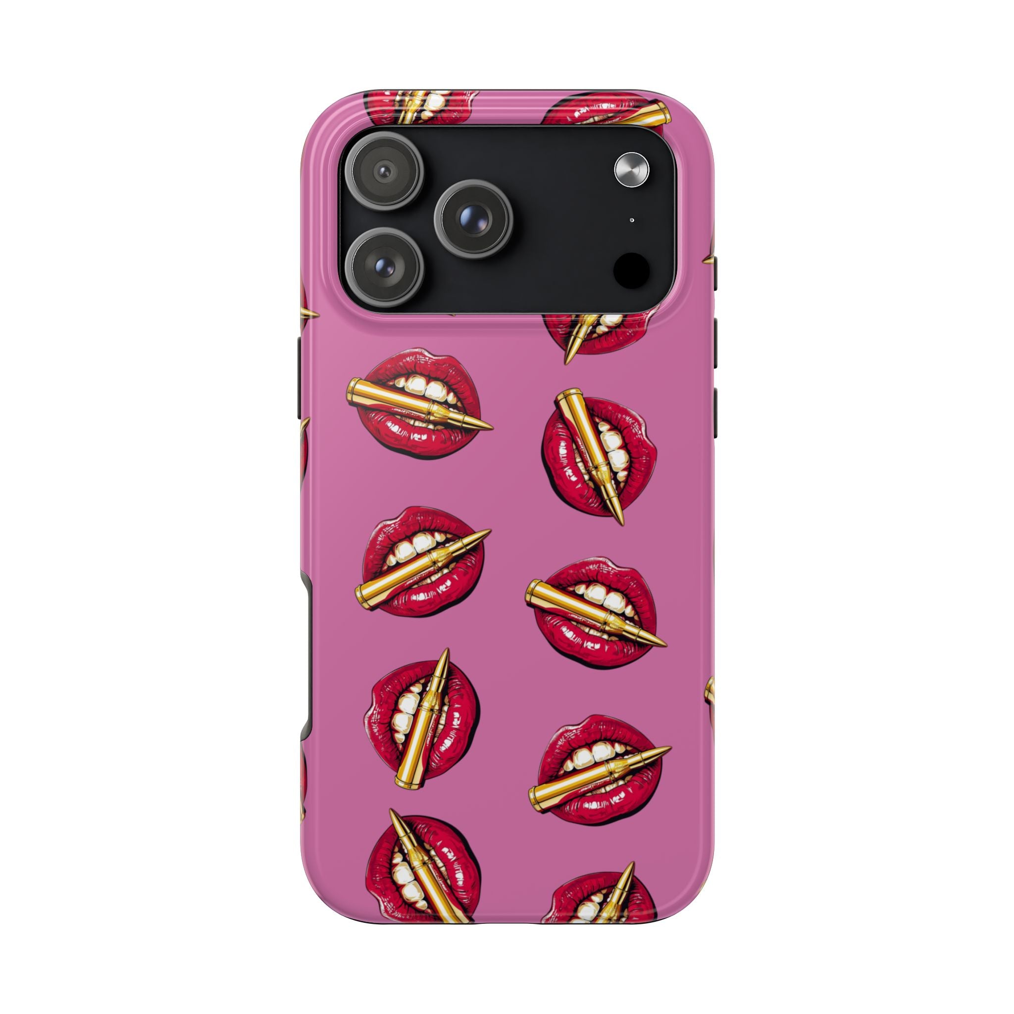 Red Lips with Cigarette Pattern Phone Case | Tough Phone Cases