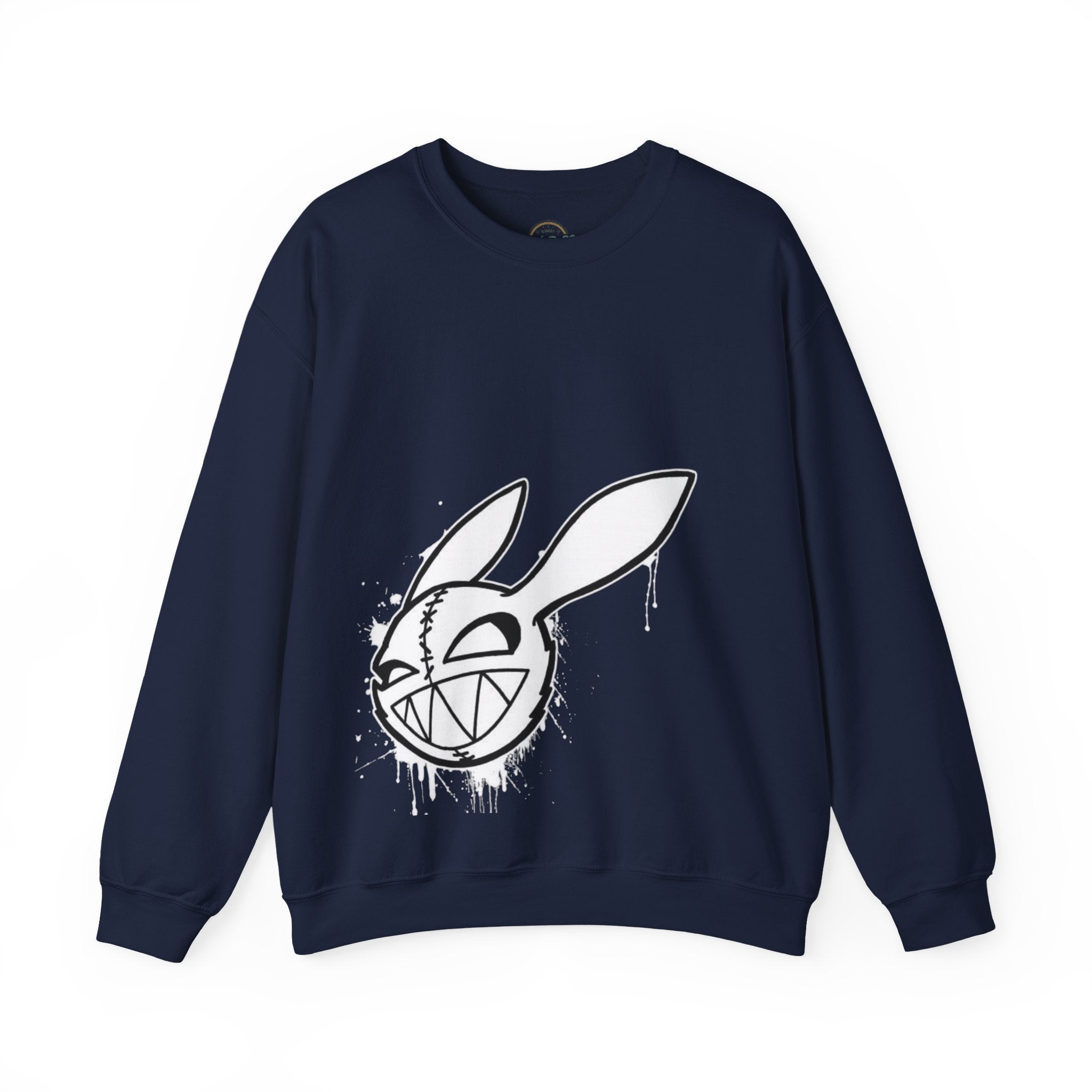 Crewneck Sweatshirt — Grinning Bunny Line Art Crewneck