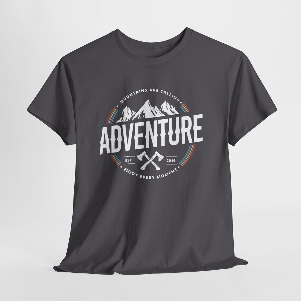 Adventure Mountain Badge Tee | Retro Outdoor Hiking Design