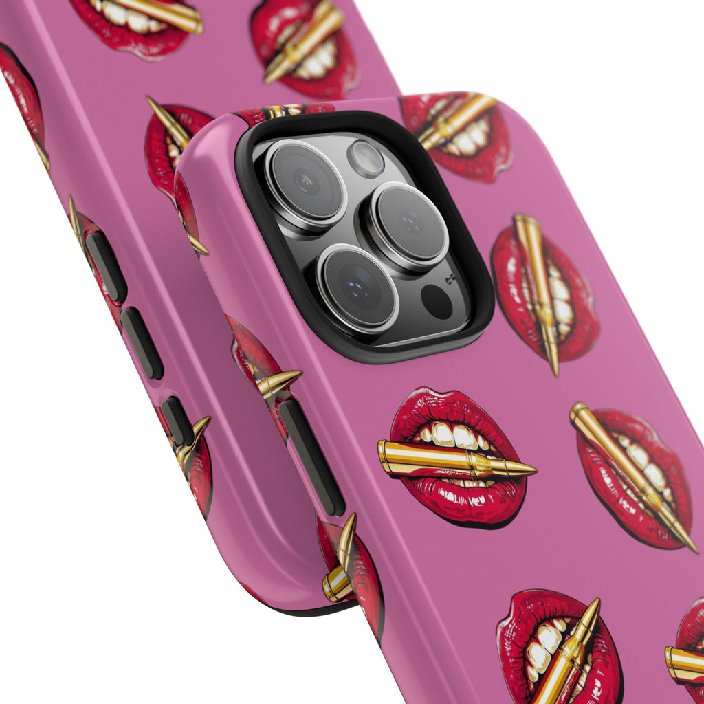 Red Lips with Cigarette Pattern Phone Case | Tough Phone Cases