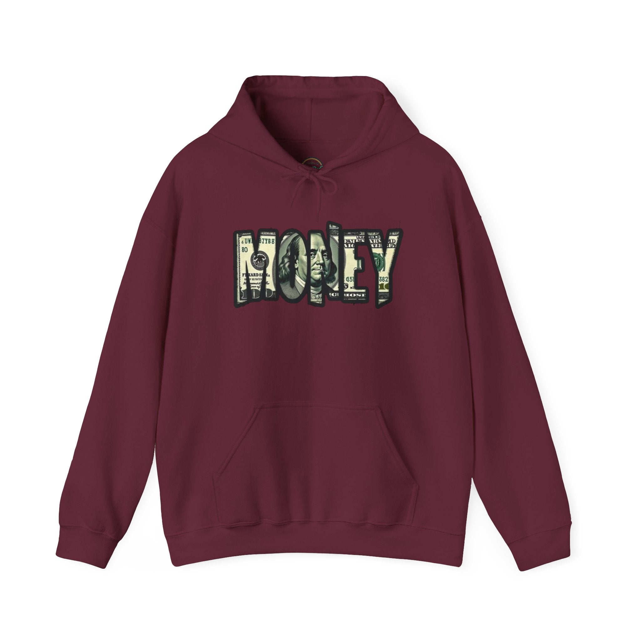 Money Graphic Hoodie — Bold Cash Text Streetwear Pullover