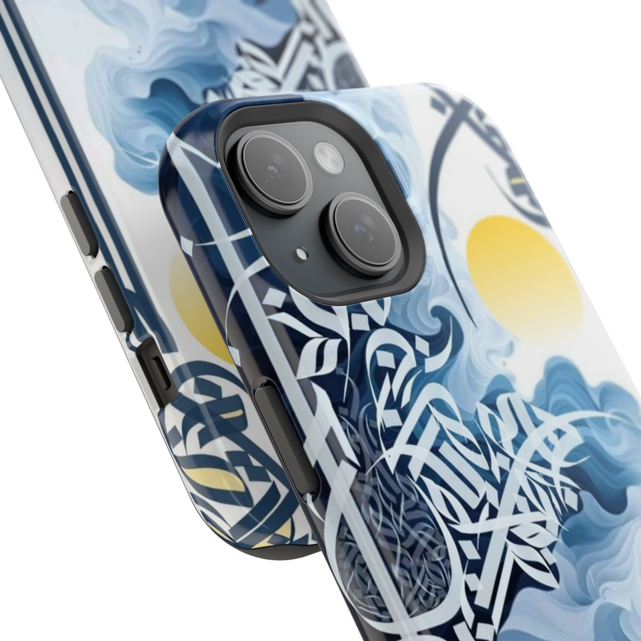 Magnetic Impact-Resistant Case — Blue Nautical Wave Mandala Design