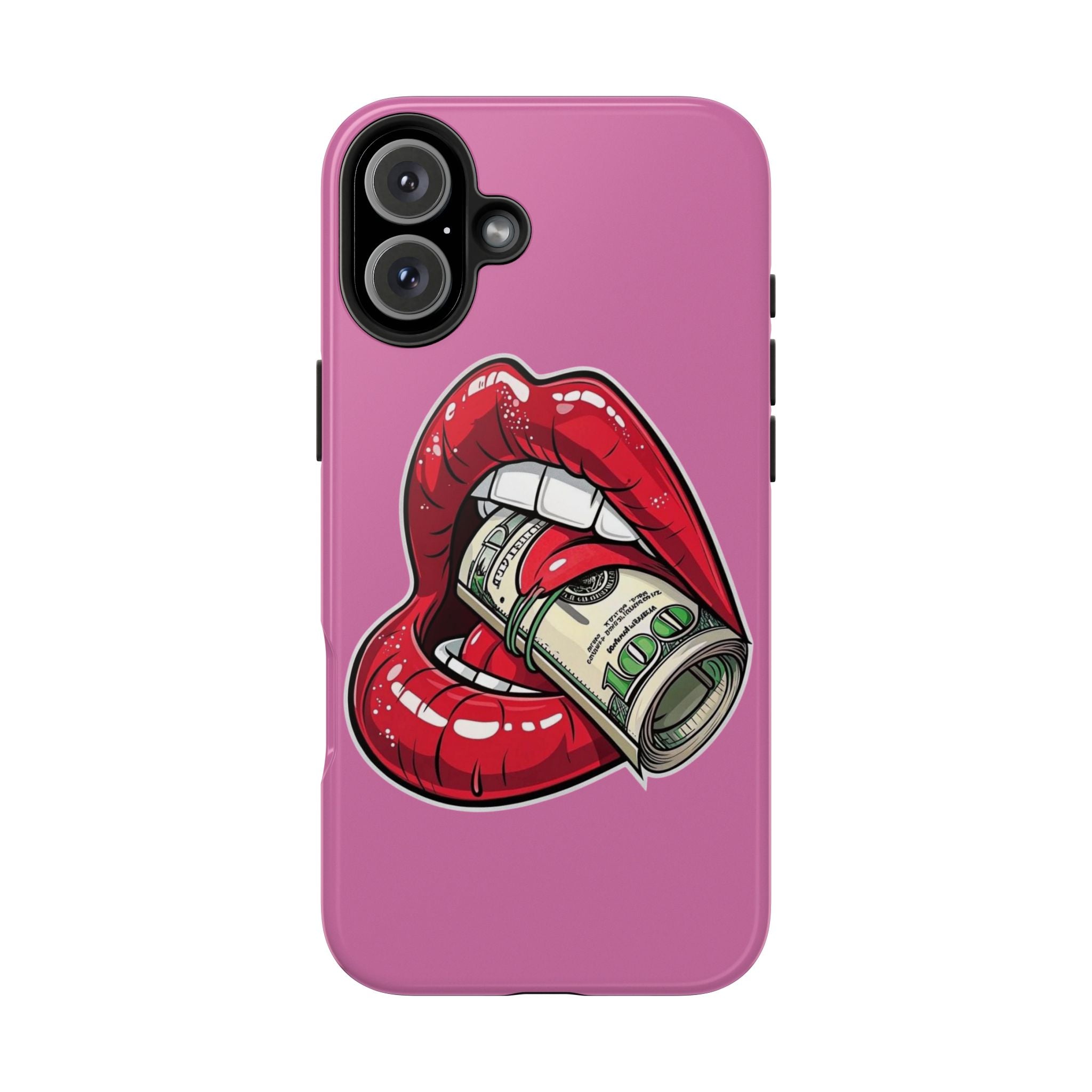 Red Lips Holding Money phone case | Tough Phone Cases