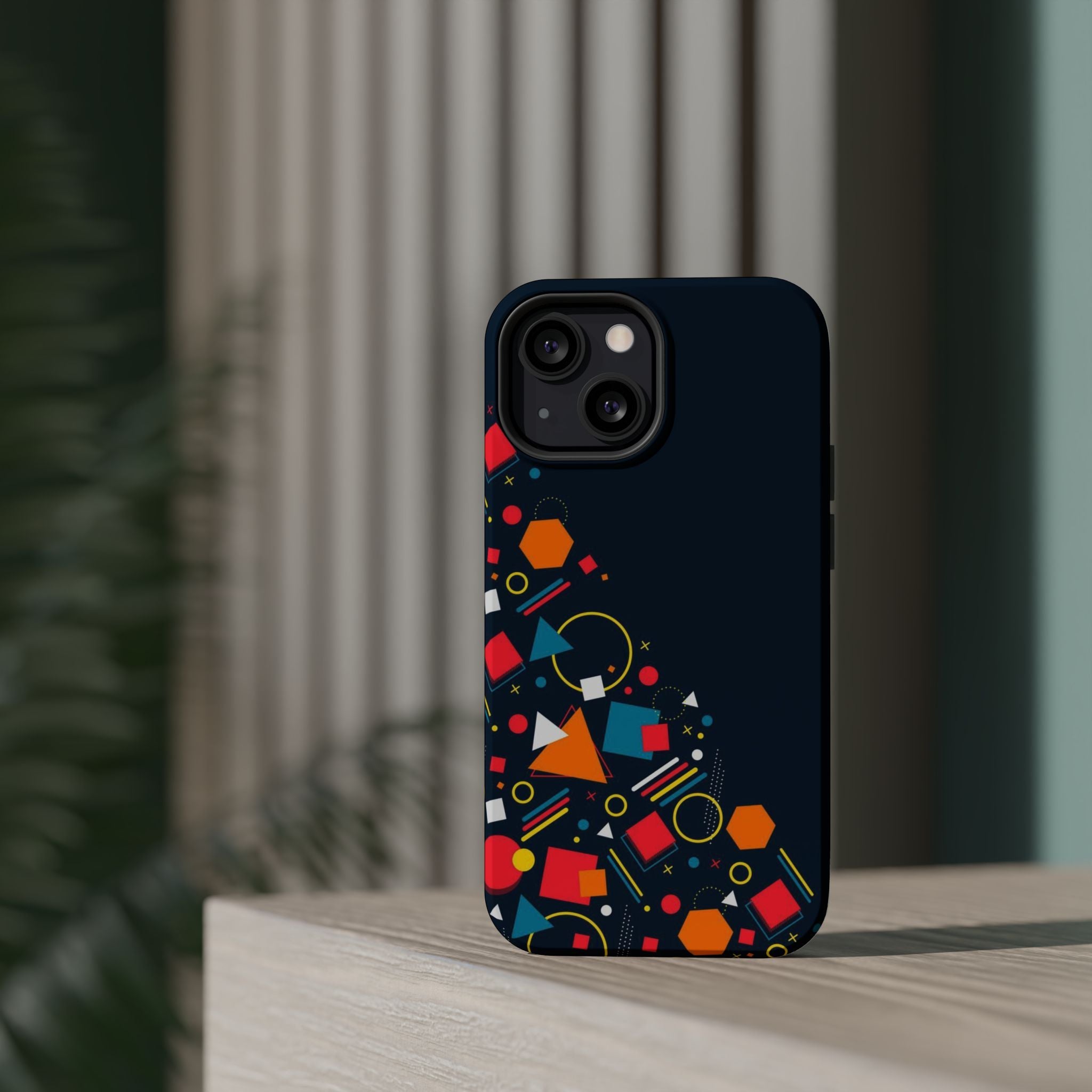 Magnetic Impact-Resistant Phone Case — Geometric Confetti Design