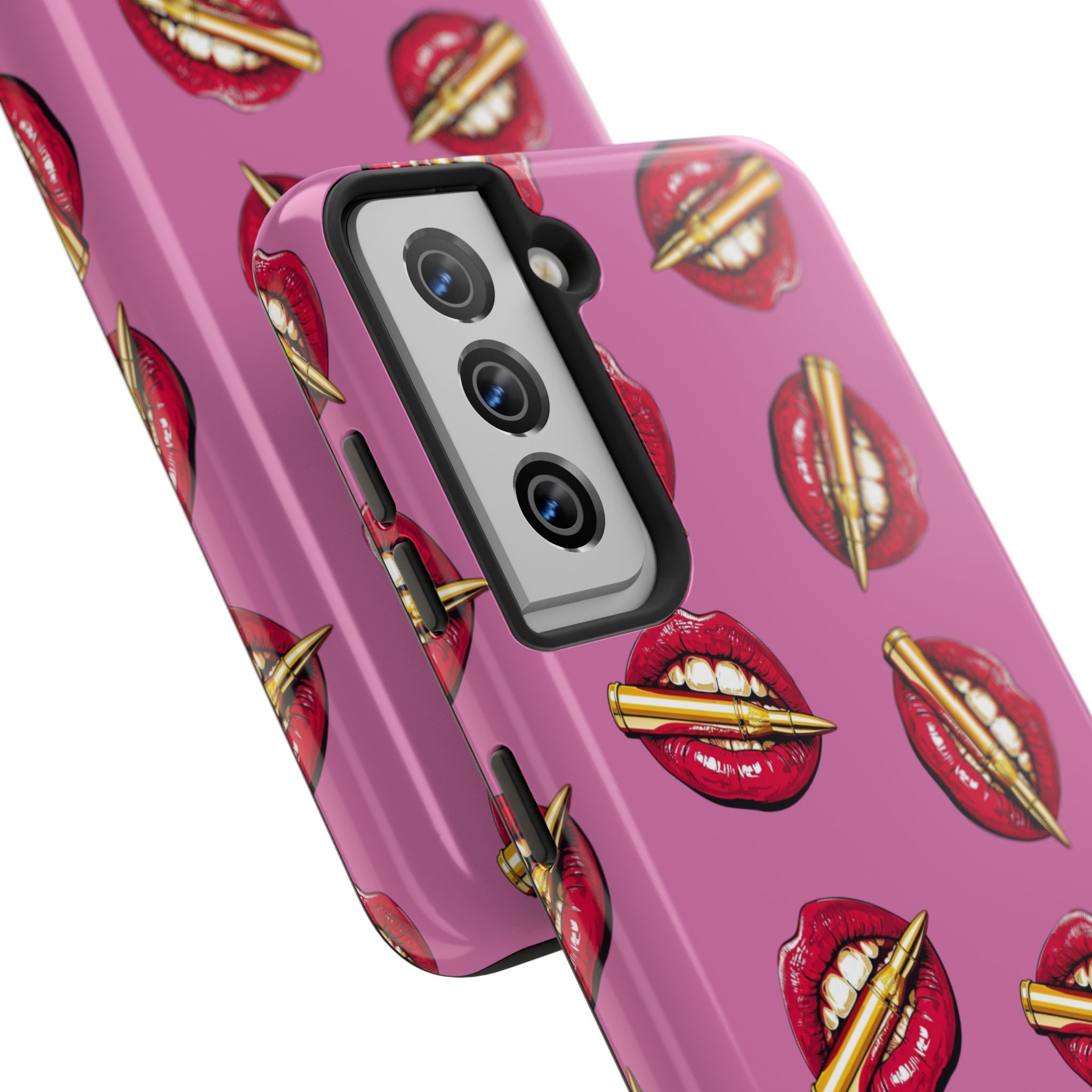 Red Lips with Cigarette Pattern Phone Case | Tough Phone Cases
