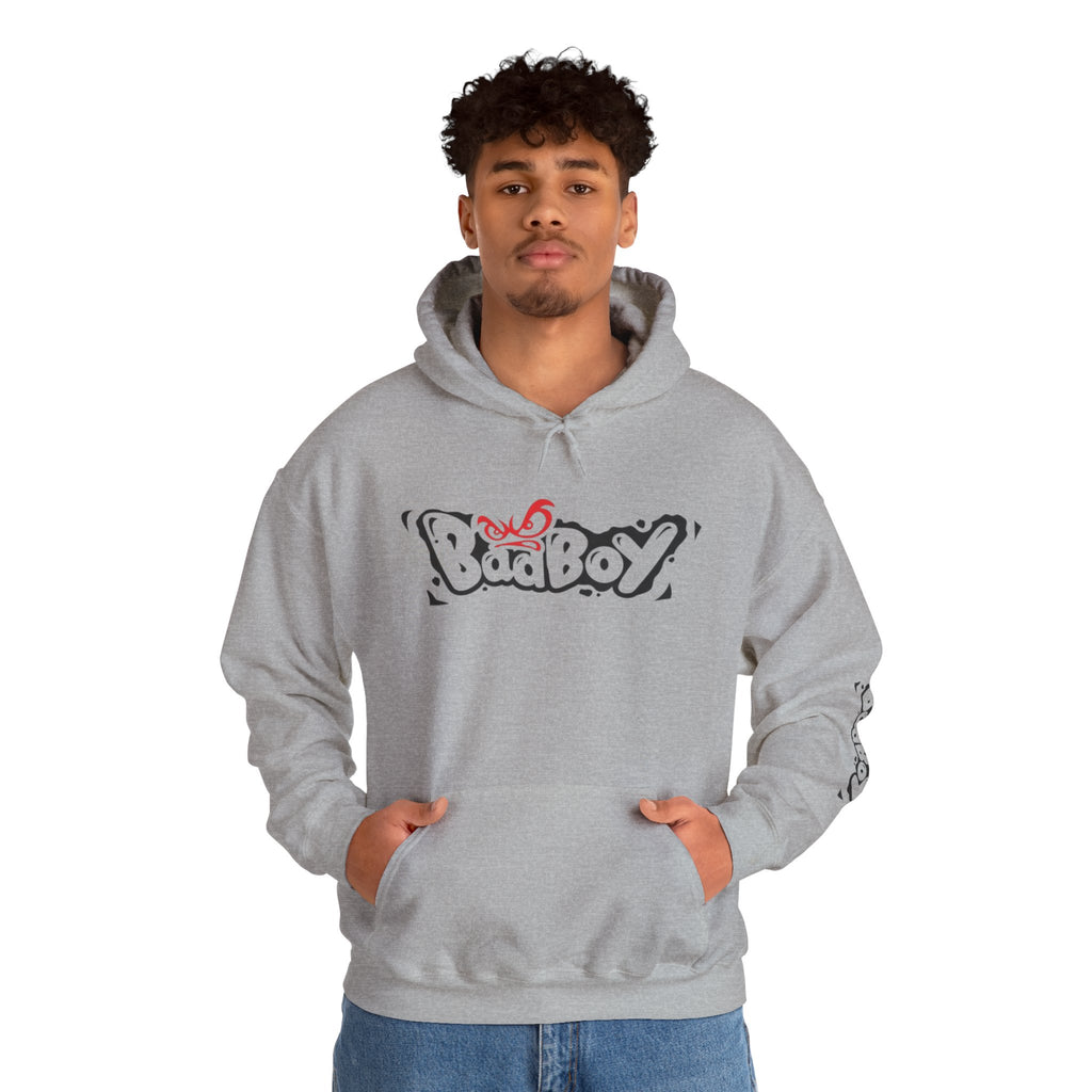 Bad Boy Graffiti Hoodie – Streetwear Logo Pullover with Sleeve Graphic
