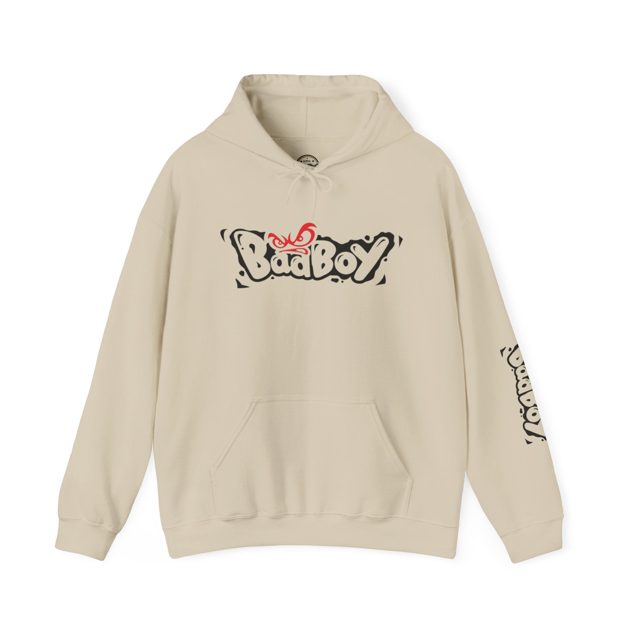 Bad Boy Graffiti Hoodie – Streetwear Logo Pullover with Sleeve Graphic