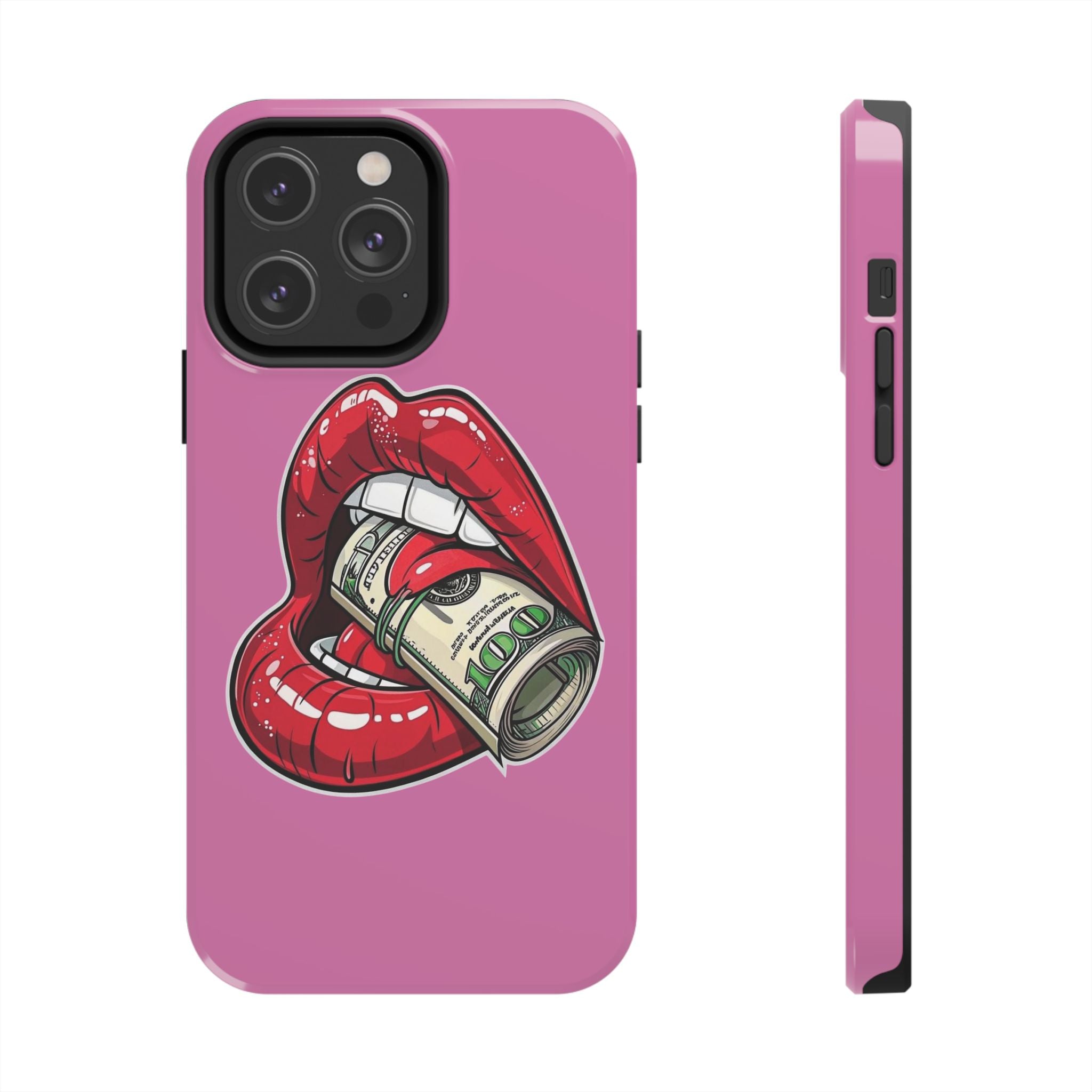 Red Lips Holding Money phone case | Tough Phone Cases