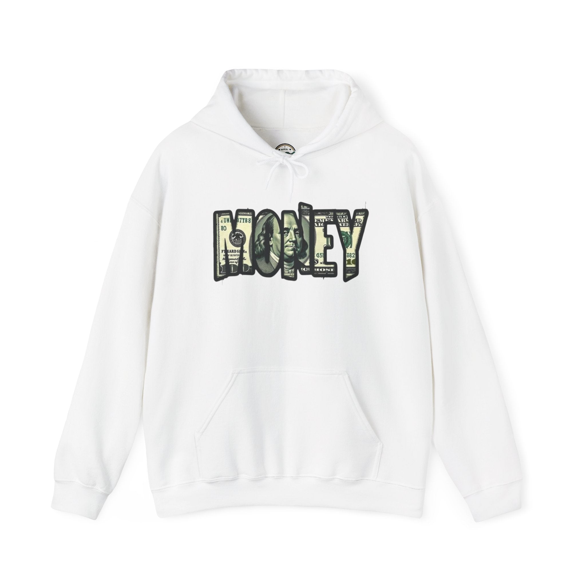 Money Graphic Hoodie — Bold Cash Text Streetwear Pullover