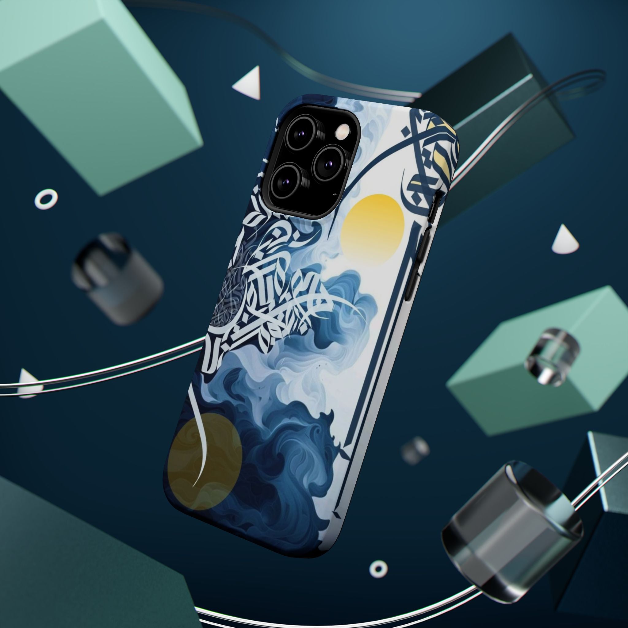 Magnetic Impact-Resistant Case — Blue Nautical Wave Mandala Design