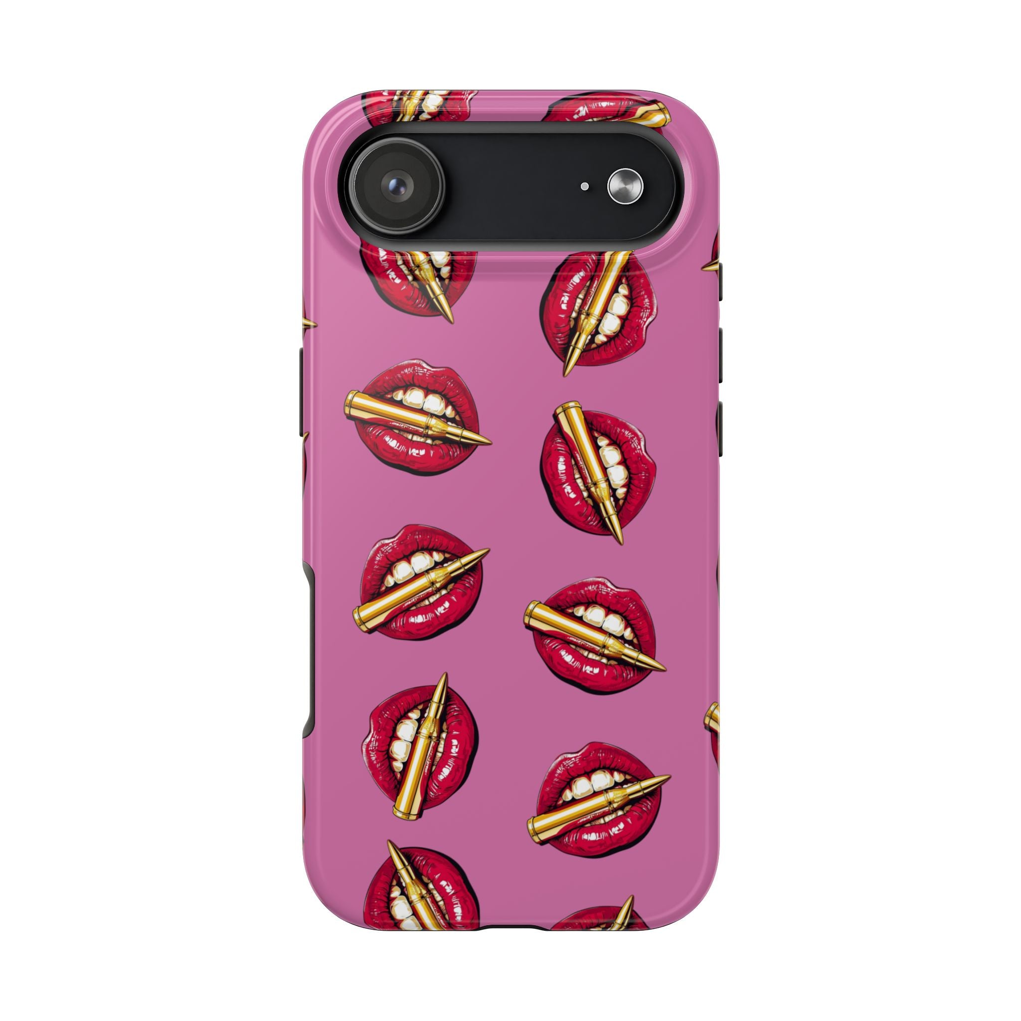 Red Lips with Cigarette Pattern Phone Case | Tough Phone Cases