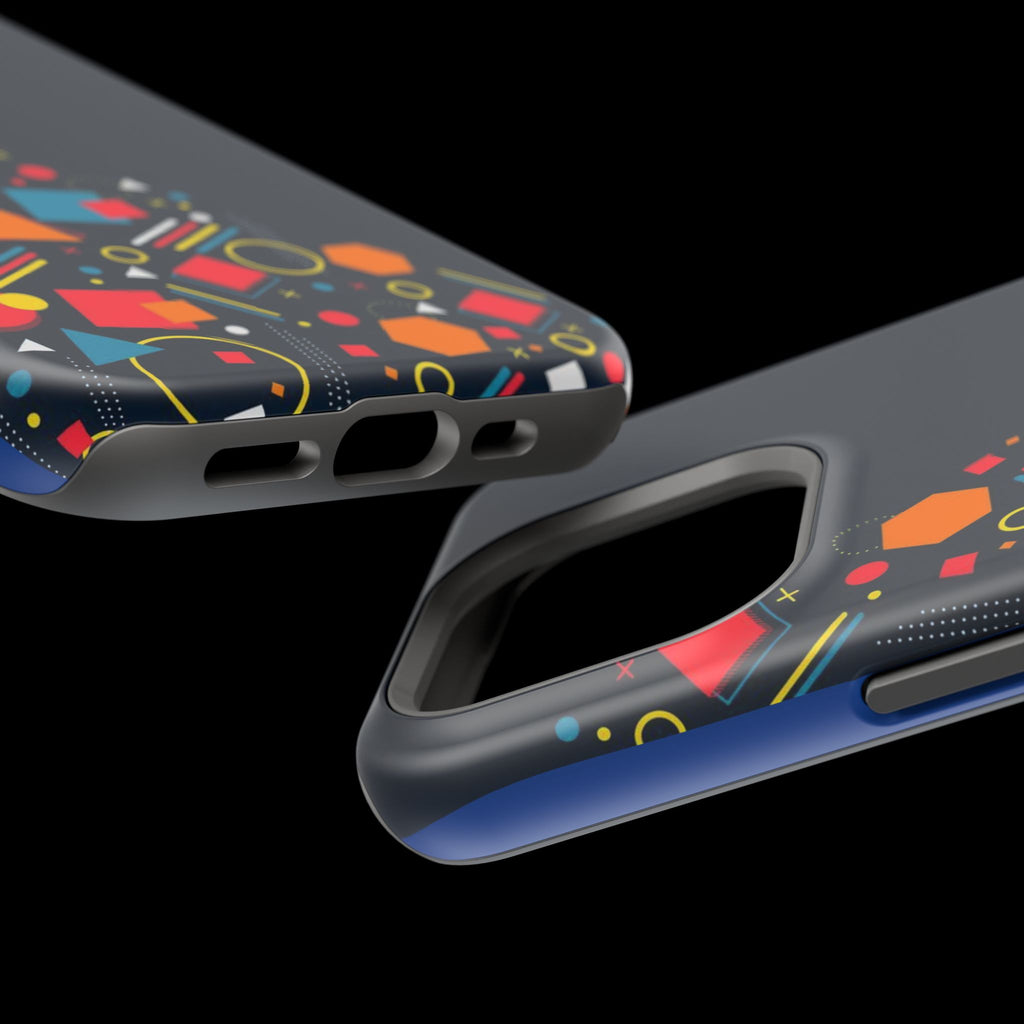 Magnetic Impact-Resistant Phone Case — Geometric Confetti Design