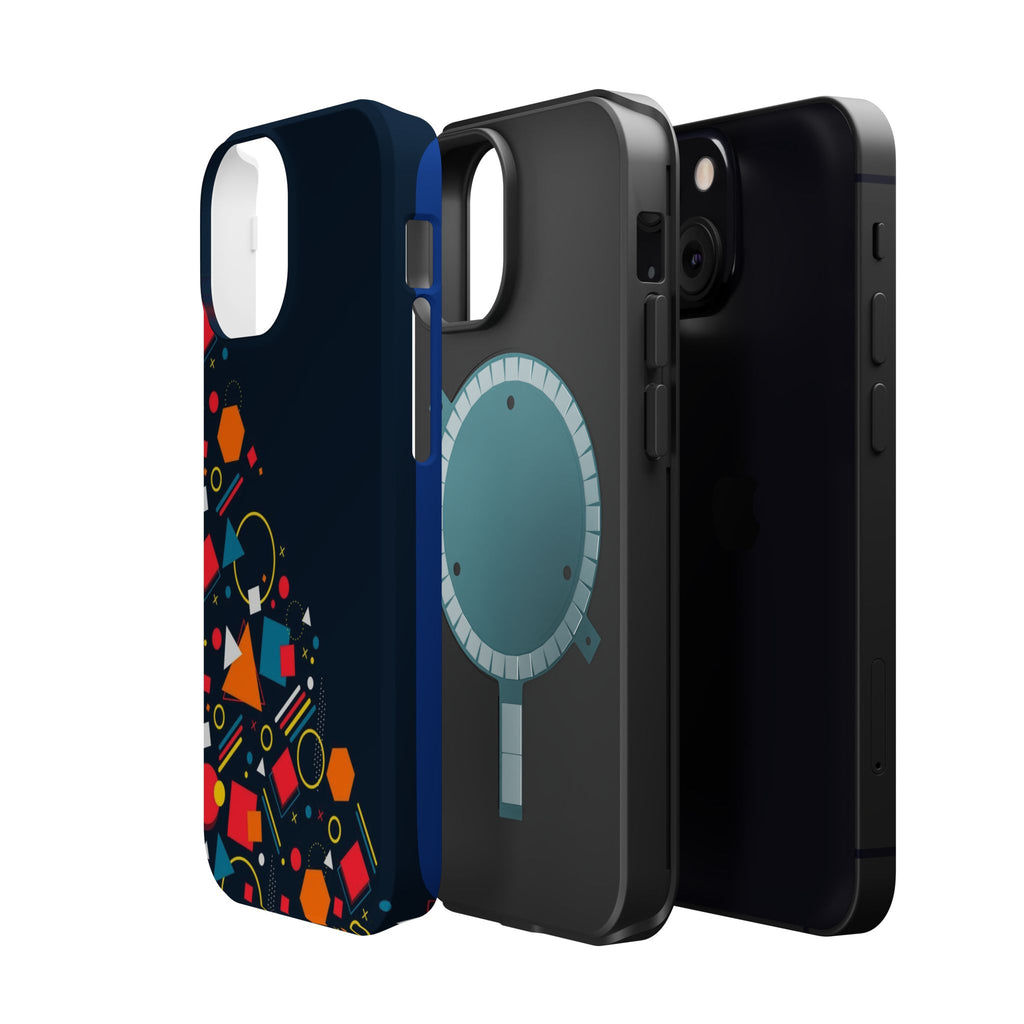 Magnetic Impact-Resistant Phone Case — Geometric Confetti Design