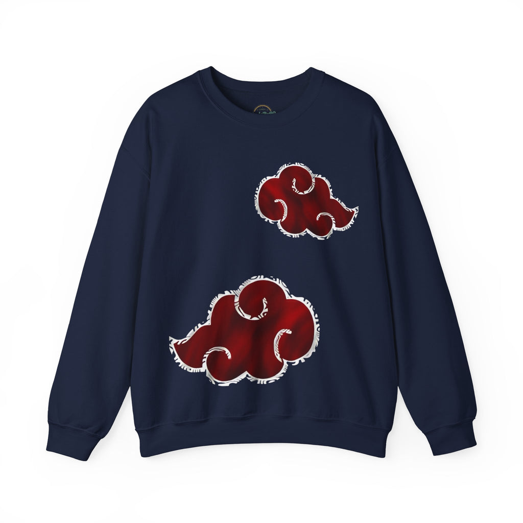 Akatsuki Cloud Crewneck Sweatshirt — Red Ninja Anime Graphic