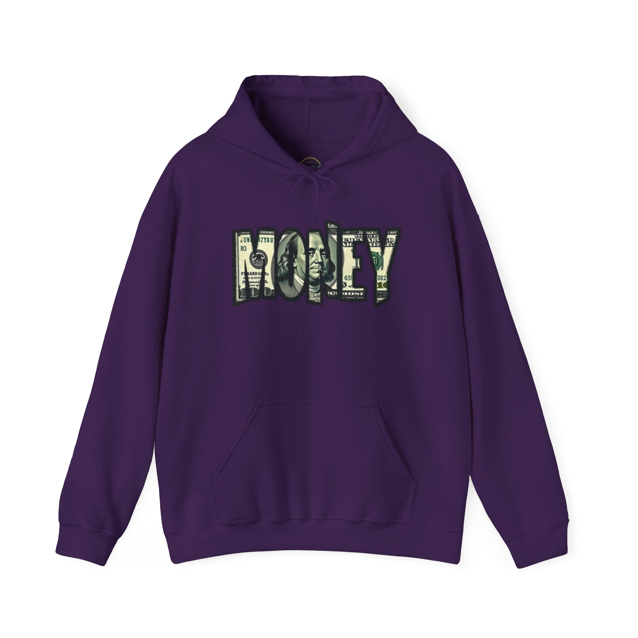 Money Graphic Hoodie — Bold Cash Text Streetwear Pullover