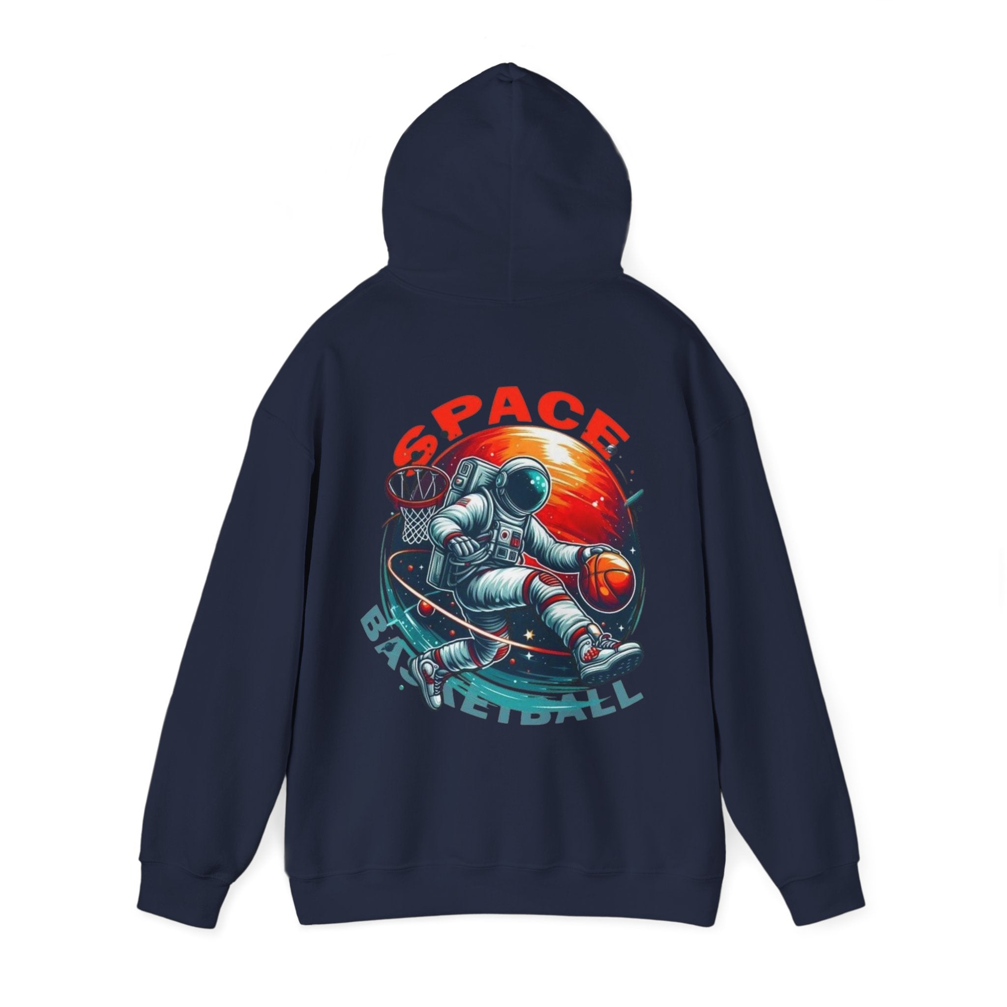 Space Basketball Hoodie - Astronaut Hoop Graphic Pullover