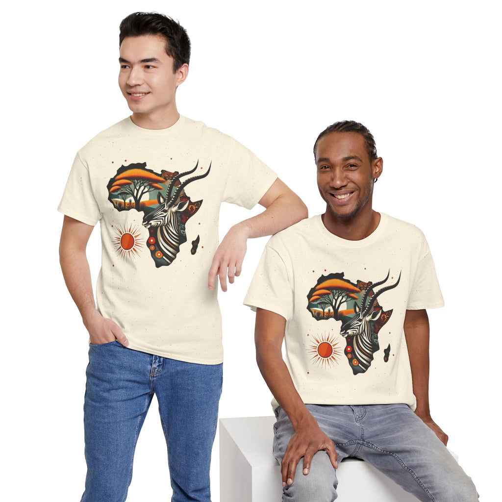 Africa Kudu Silhouette T-Shirt — Tribal Safari Sunrise Graphic Tee