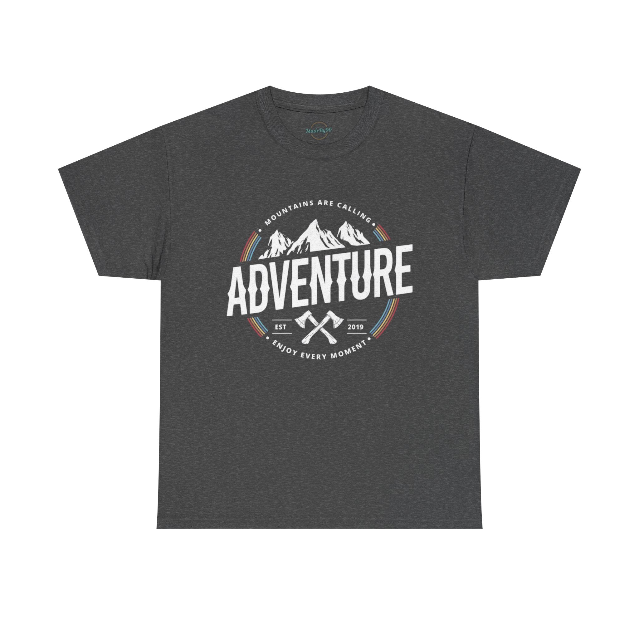 Adventure Mountain Badge Tee | Retro Outdoor Hiking Design