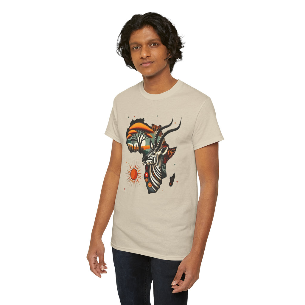 Africa Kudu Silhouette T-Shirt — Tribal Safari Sunrise Graphic Tee