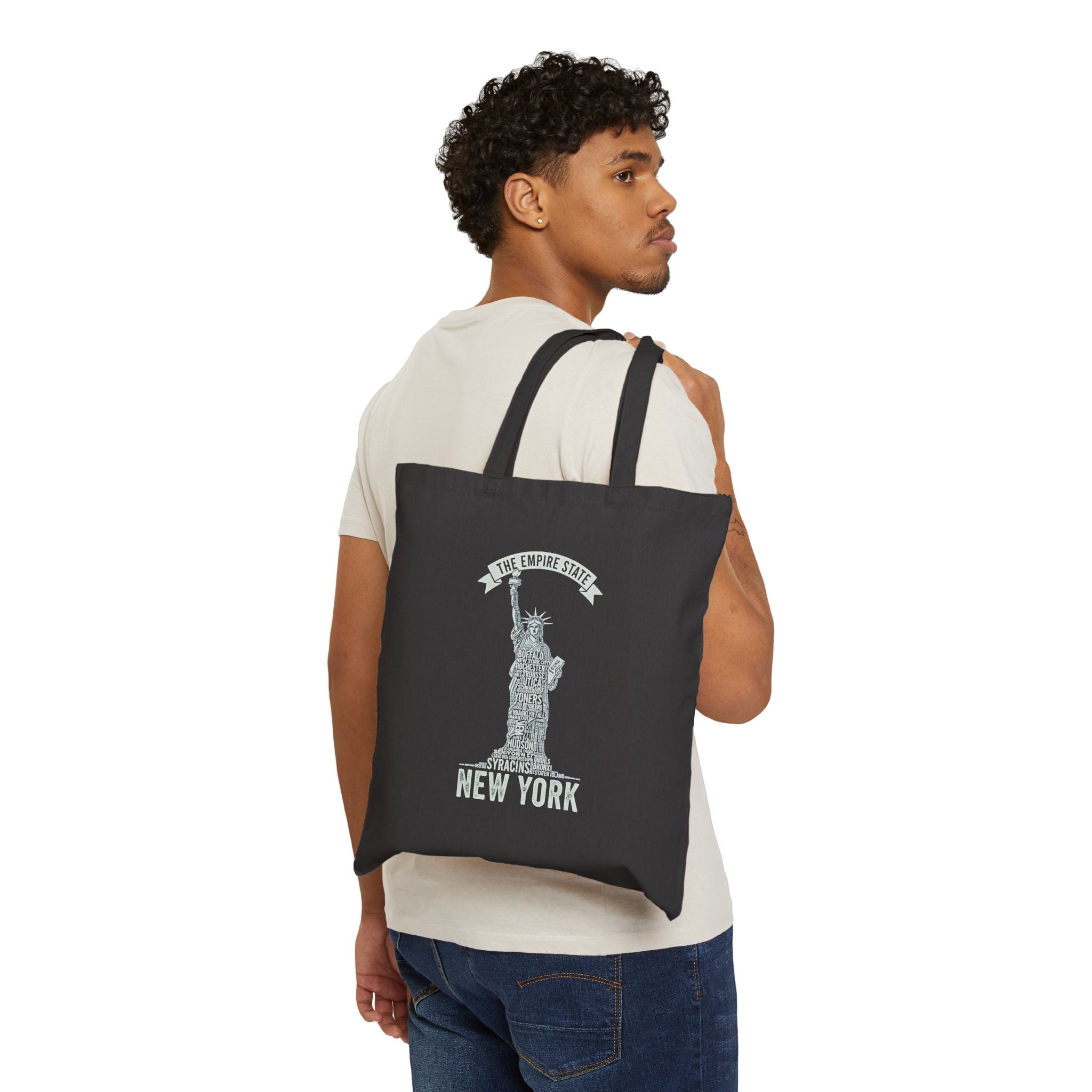 New York Statue of Liberty Tote Bag – Empire State Cotton Canvas Shopper