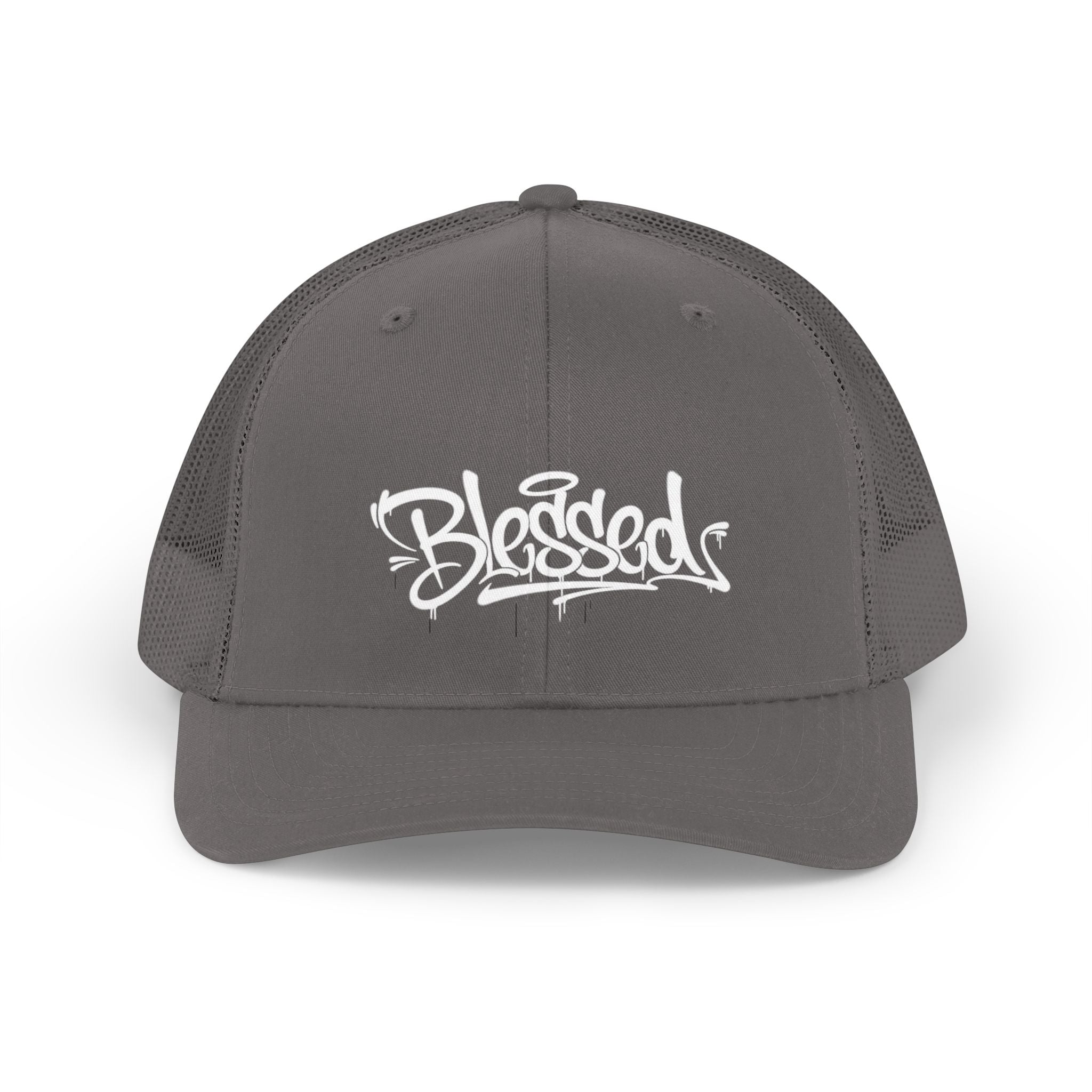 Trucker Hat — 'Blessed' Retro Script Mesh Cap