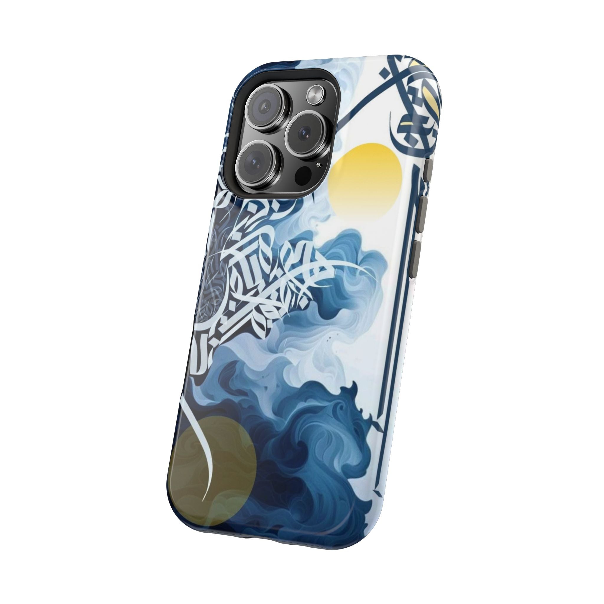 Magnetic Impact-Resistant Case — Blue Nautical Wave Mandala Design
