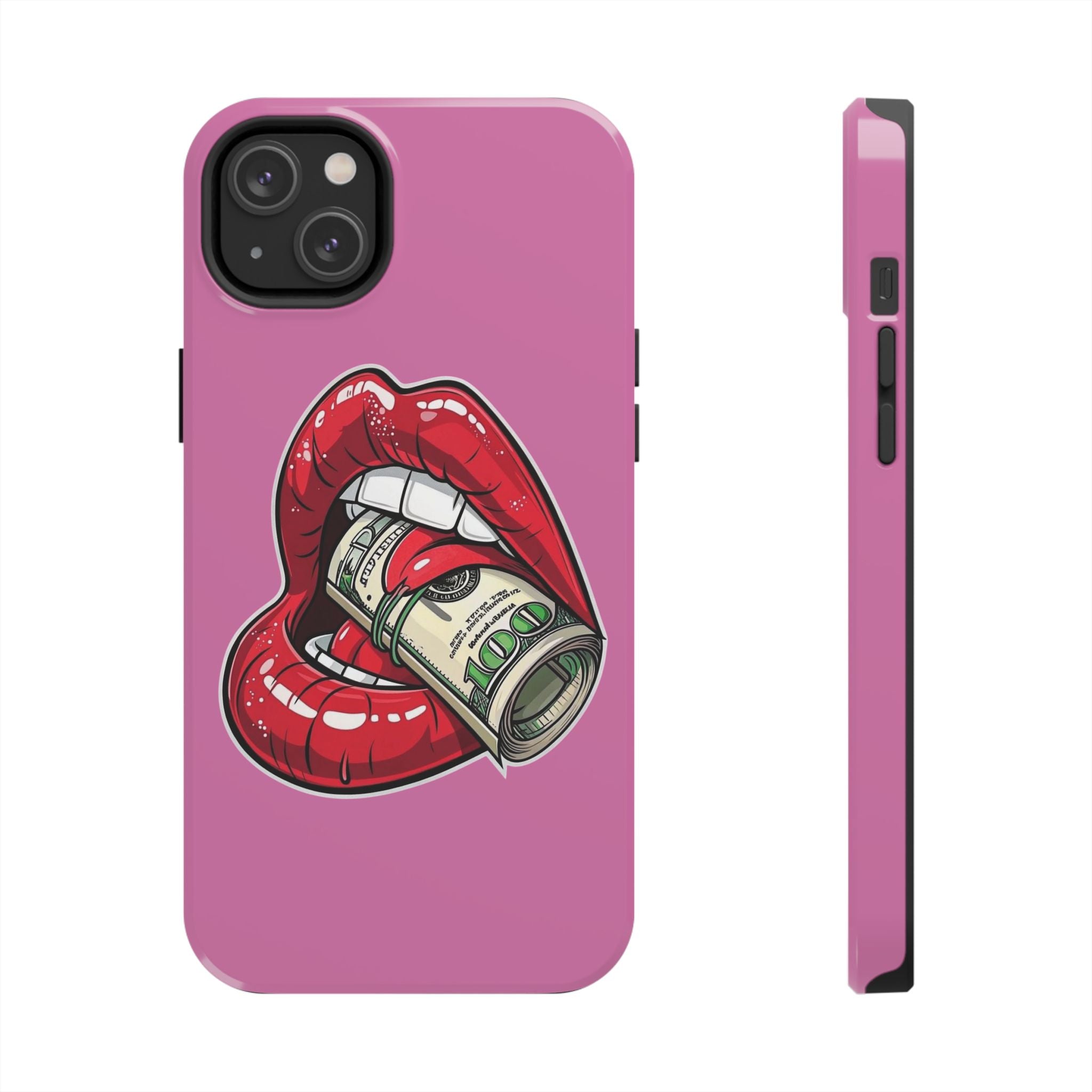 Red Lips Holding Money phone case | Tough Phone Cases