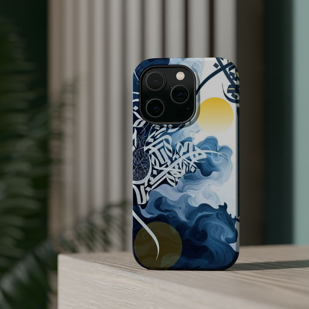 Magnetic Impact-Resistant Case — Blue Nautical Wave Mandala Design