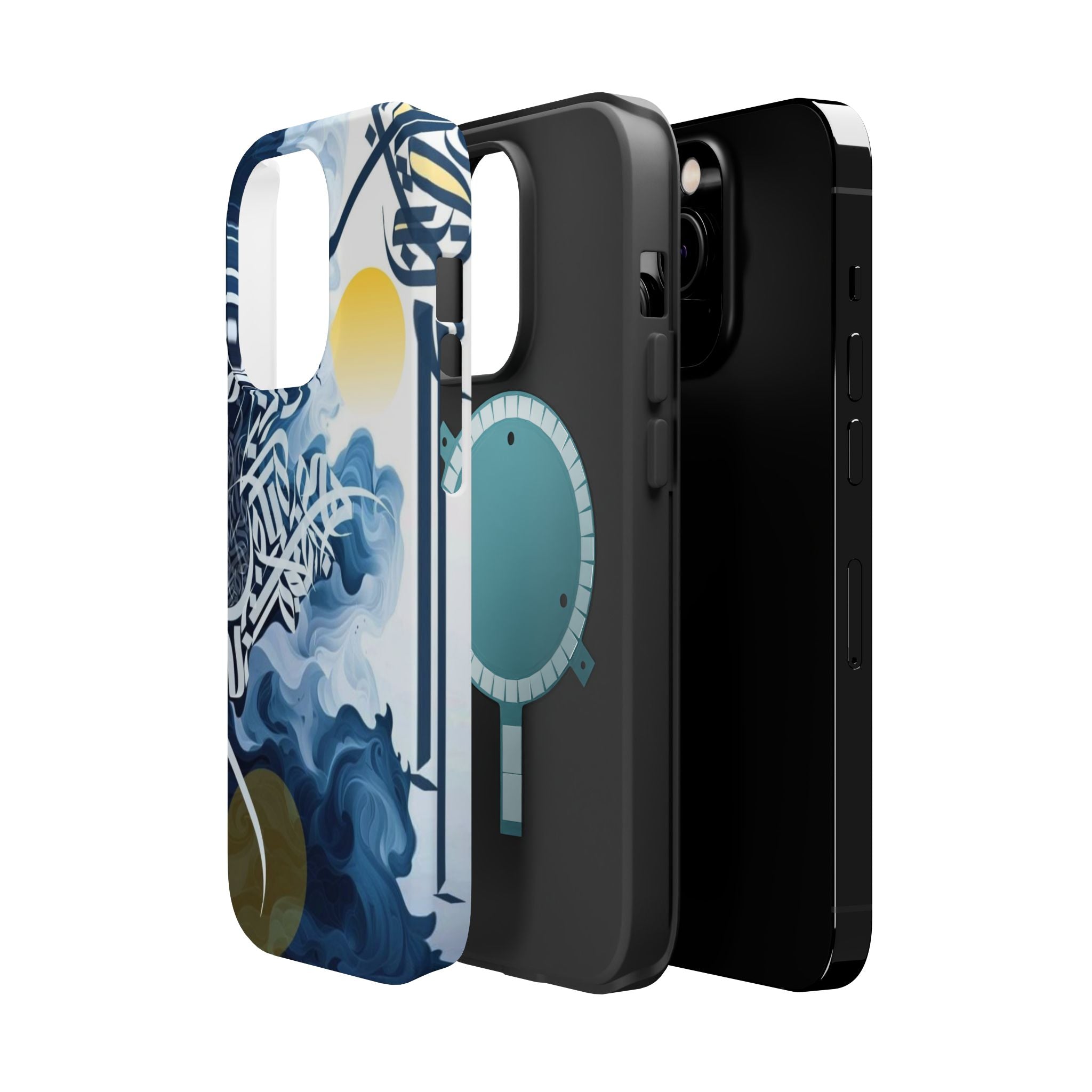 Magnetic Impact-Resistant Case — Blue Nautical Wave Mandala Design