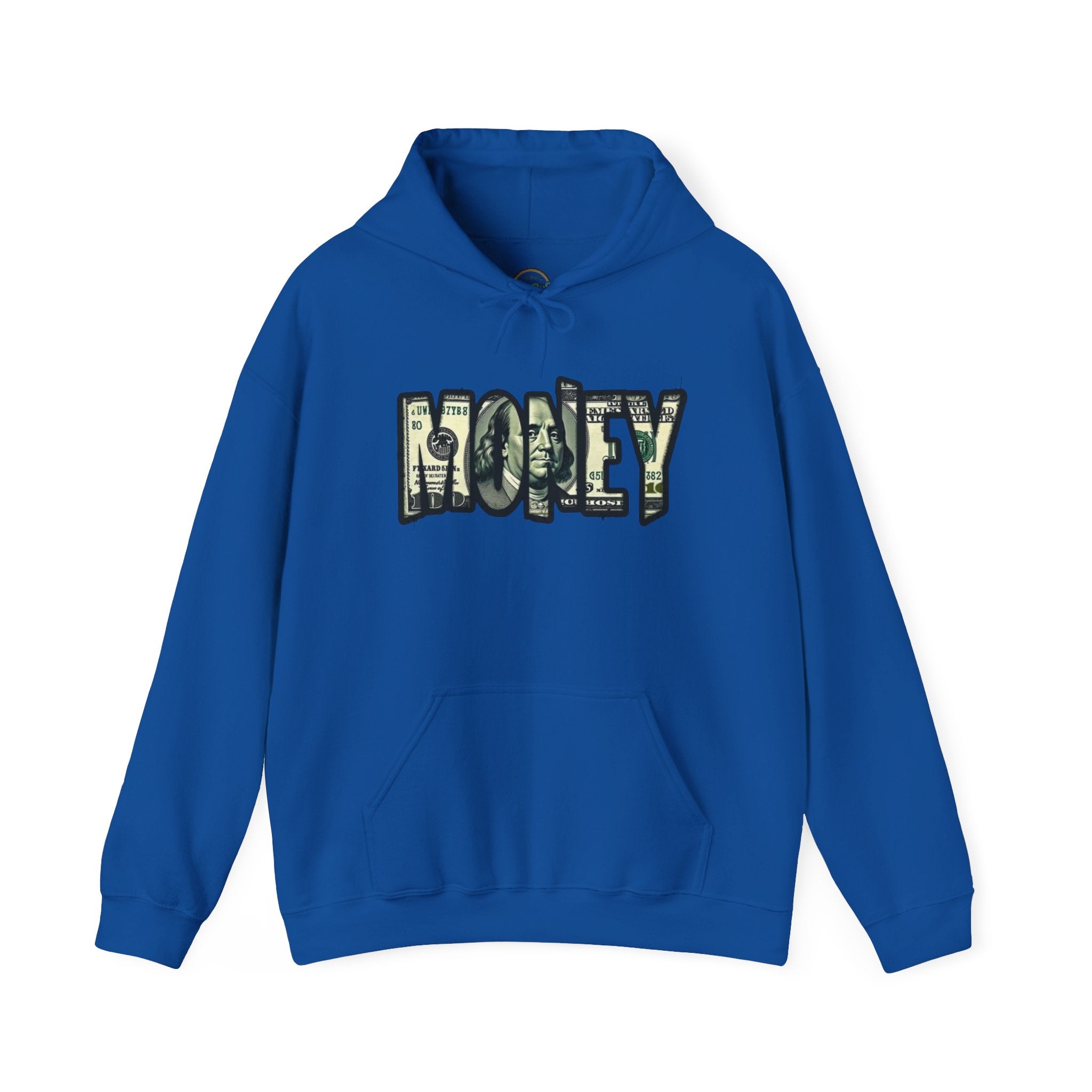 Money Graphic Hoodie — Bold Cash Text Streetwear Pullover