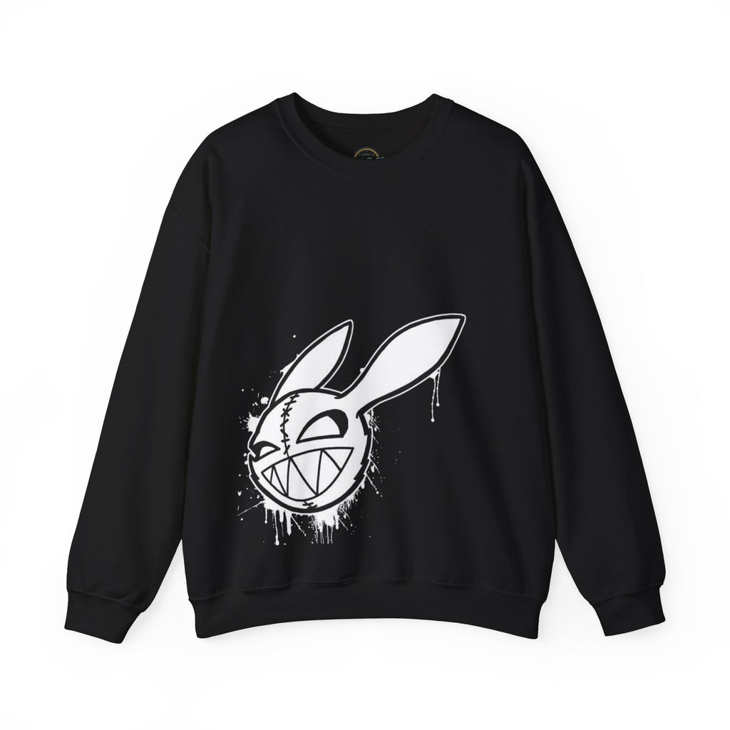 Crewneck Sweatshirt — Grinning Bunny Line Art Crewneck