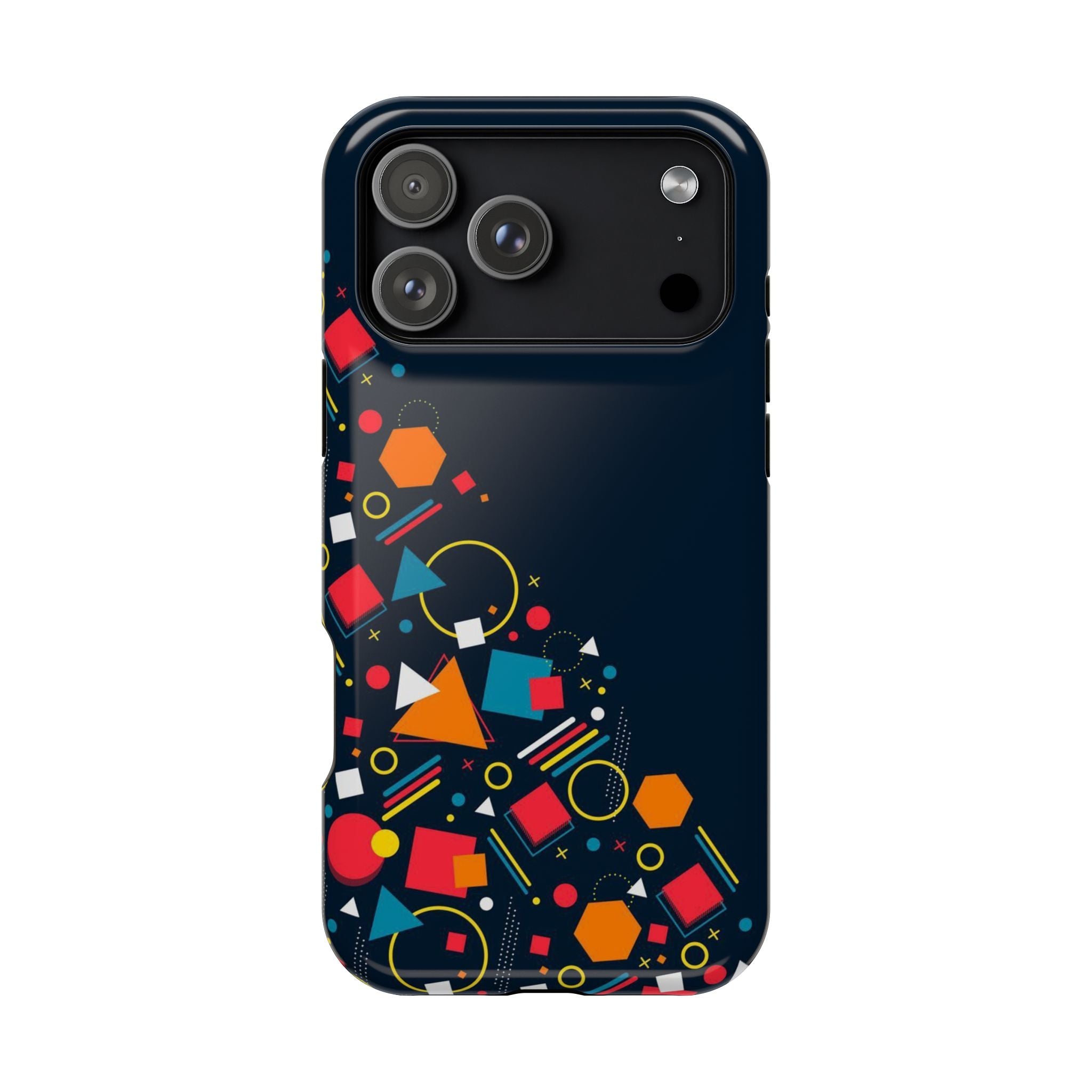 Magnetic Impact-Resistant Phone Case — Geometric Confetti Design