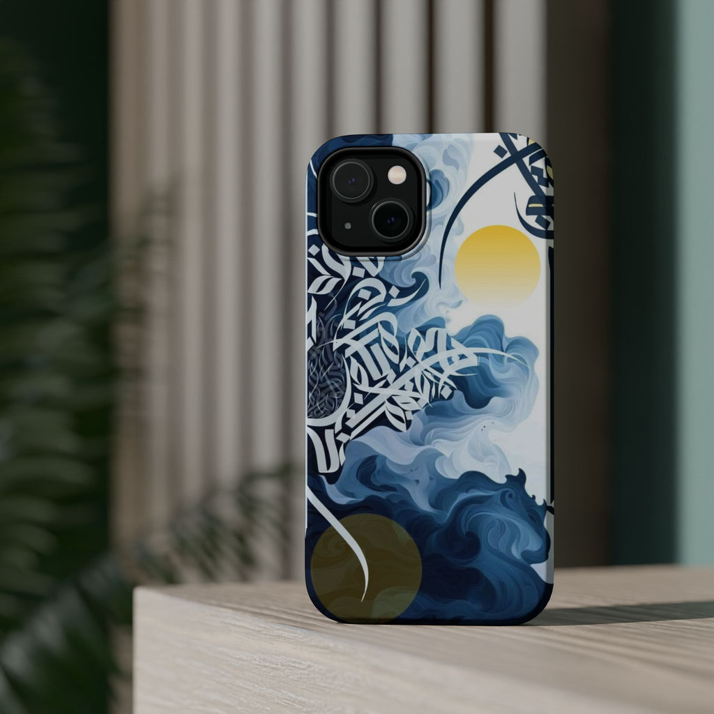 Magnetic Impact-Resistant Case — Blue Nautical Wave Mandala Design