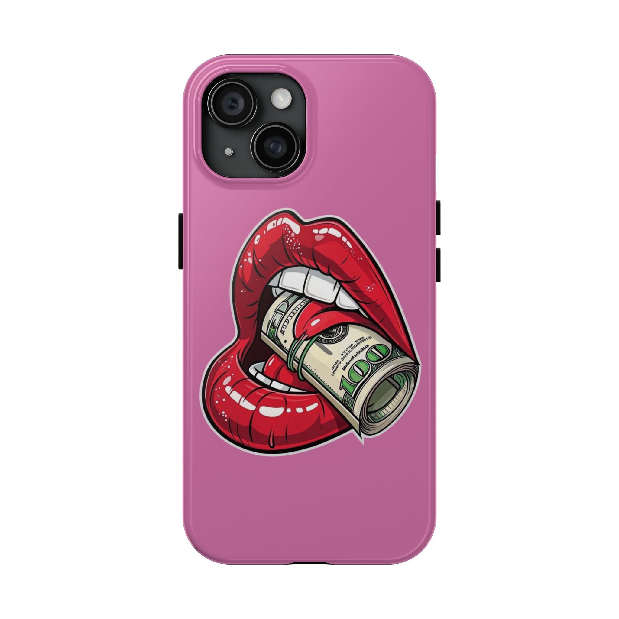 Red Lips Holding Money phone case | Tough Phone Cases