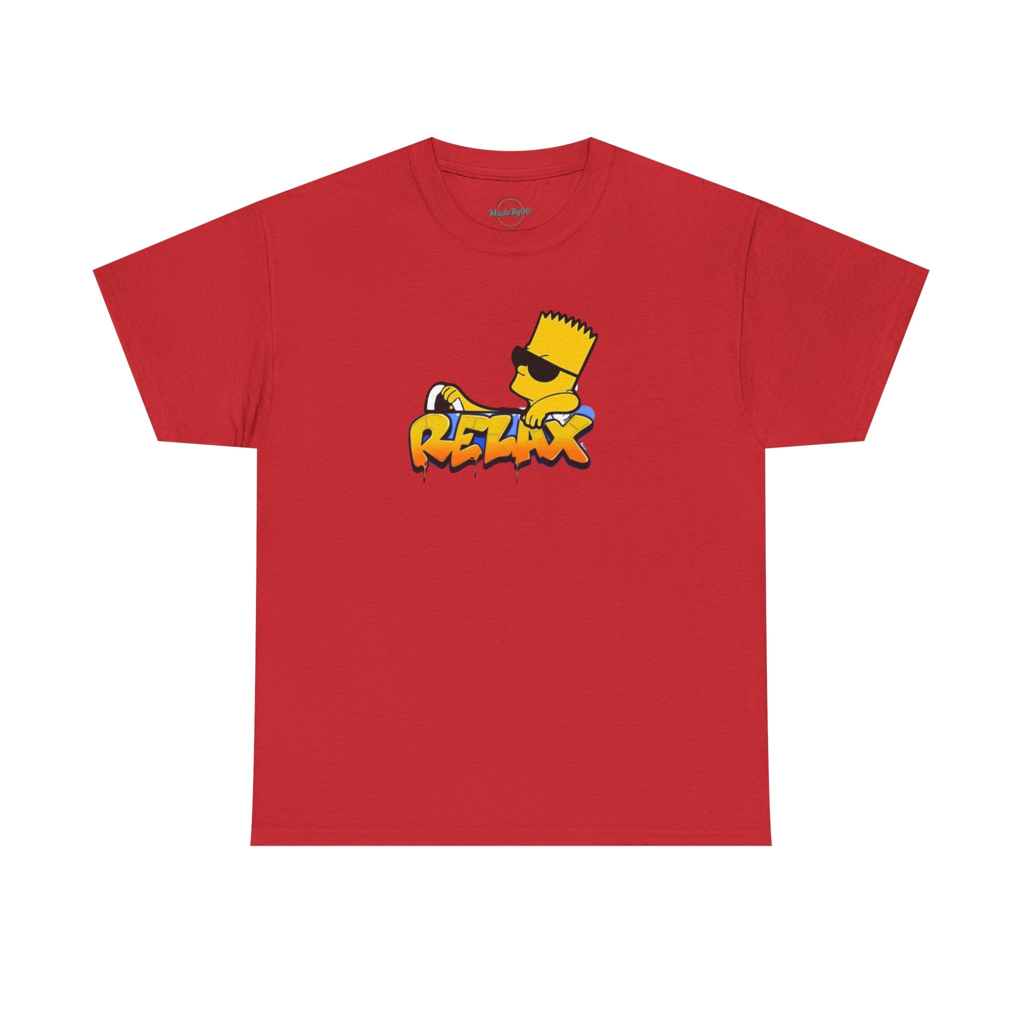Relax Bart Graphic Tee — Retro Skate Cartoon T‑Shirt