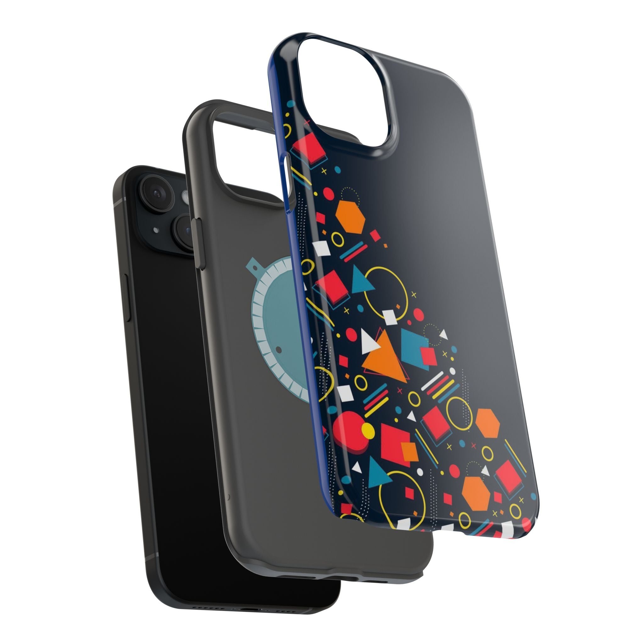 Magnetic Impact-Resistant Phone Case — Geometric Confetti Design
