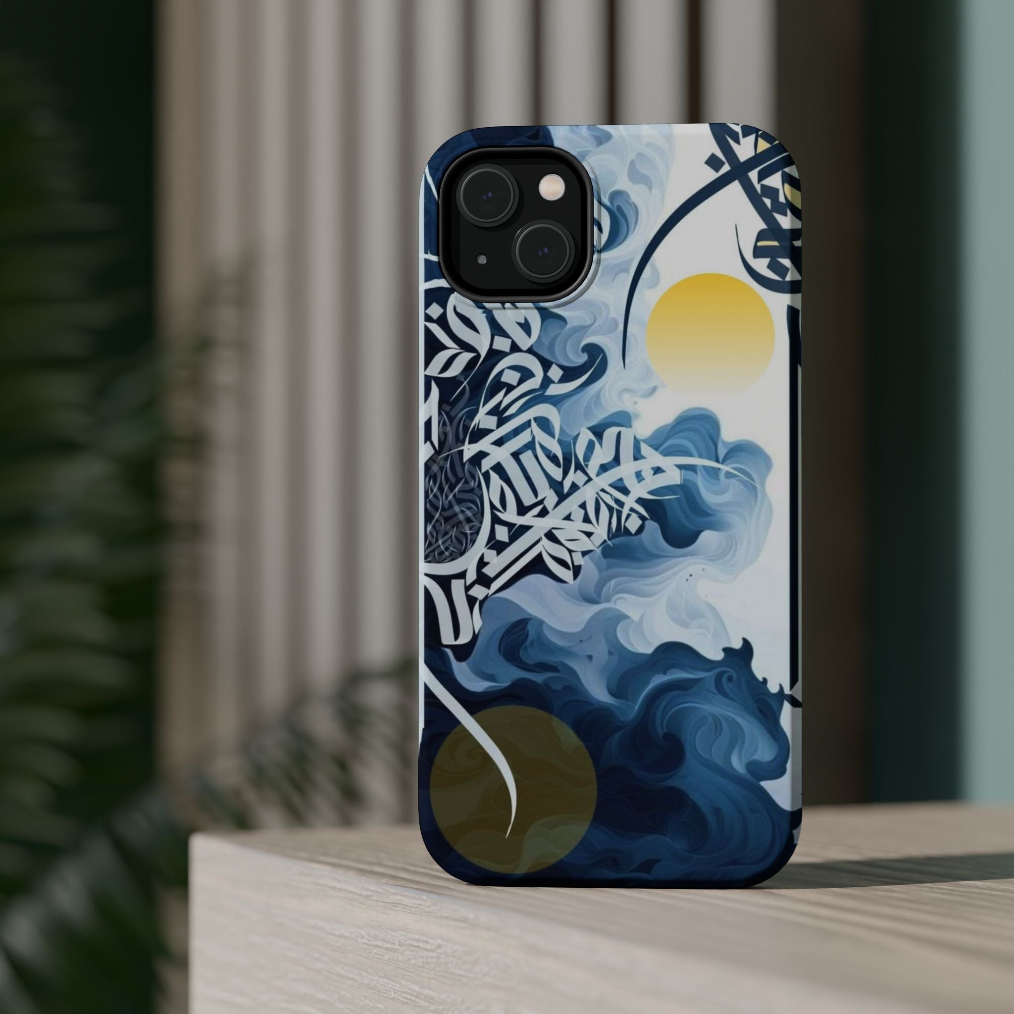 Magnetic Impact-Resistant Case — Blue Nautical Wave Mandala Design