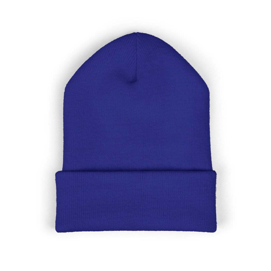 Embroidered "Skateish" Classic Cuffed Beanie — Yellow Knit Hat