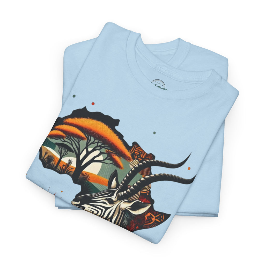 Africa Kudu Silhouette T-Shirt — Tribal Safari Sunrise Graphic Tee