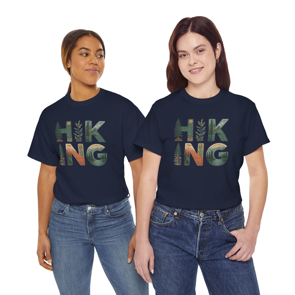 Hiking Letter Art T-Shirt | Nature Trail Graphic Tee