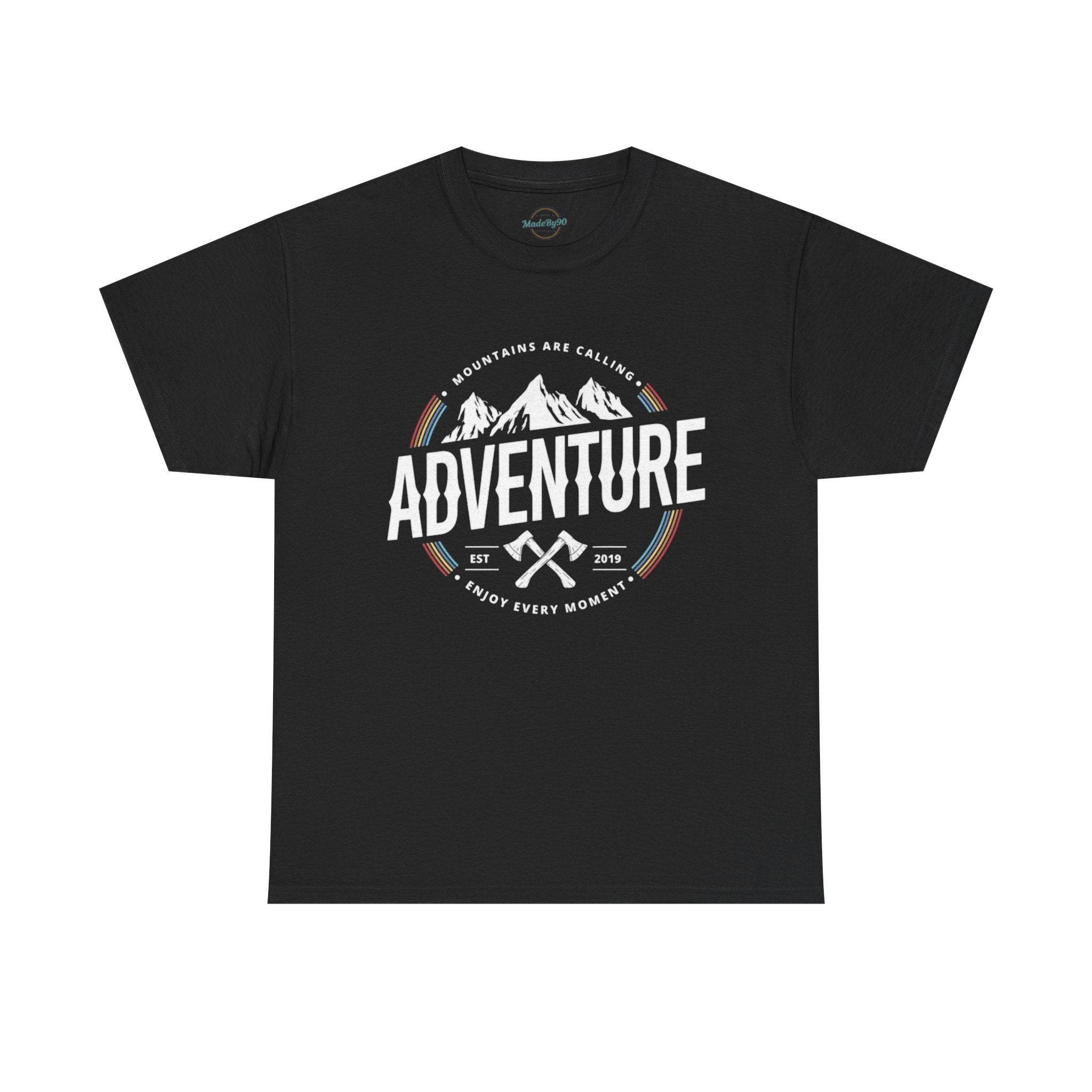 Adventure Mountain Badge Tee | Retro Outdoor Hiking Design