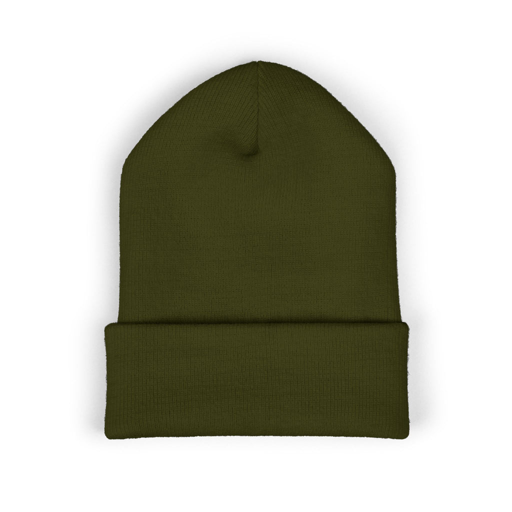 Embroidered "Skateish" Classic Cuffed Beanie — Yellow Knit Hat