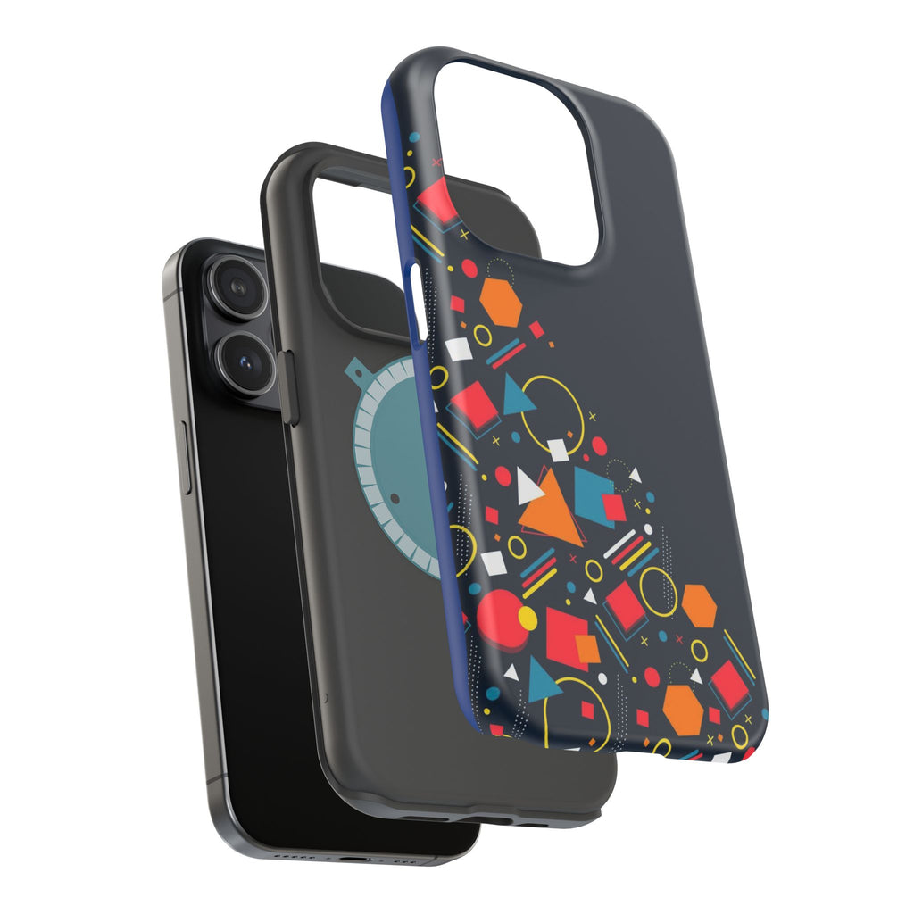 Magnetic Impact-Resistant Phone Case — Geometric Confetti Design