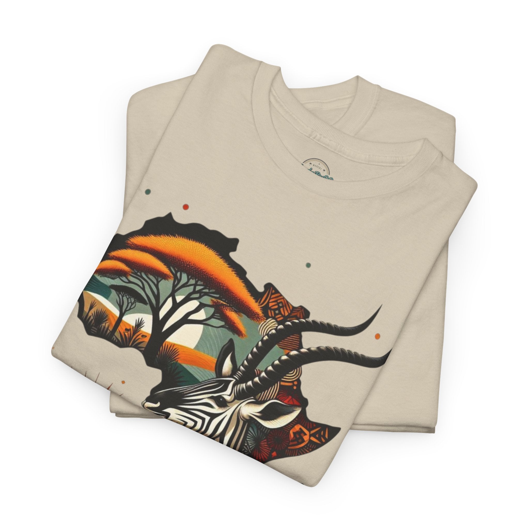 Africa Kudu Silhouette T-Shirt — Tribal Safari Sunrise Graphic Tee