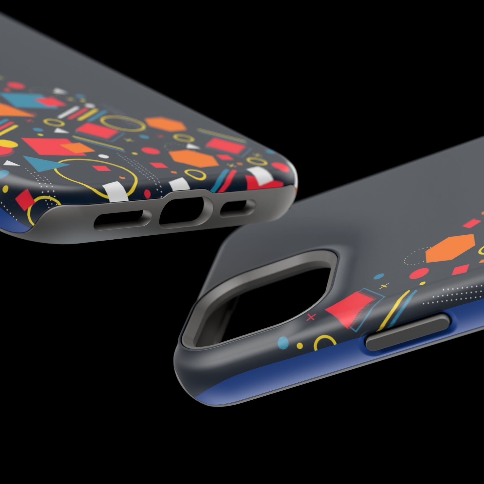 Magnetic Impact-Resistant Phone Case — Geometric Confetti Design