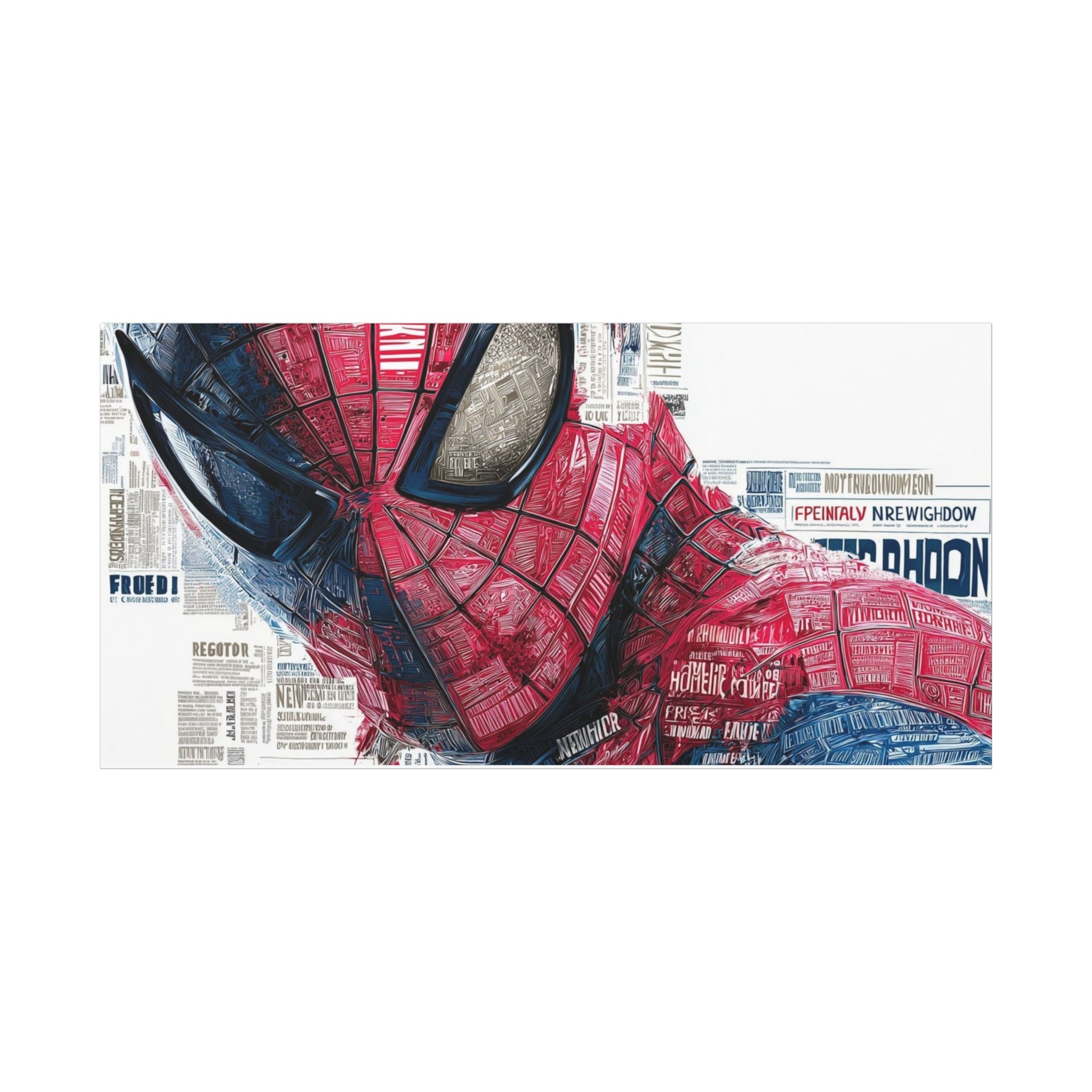 Superhero Portrait Matte Canvas Wall Art Spiderman - Stretched 1.25"