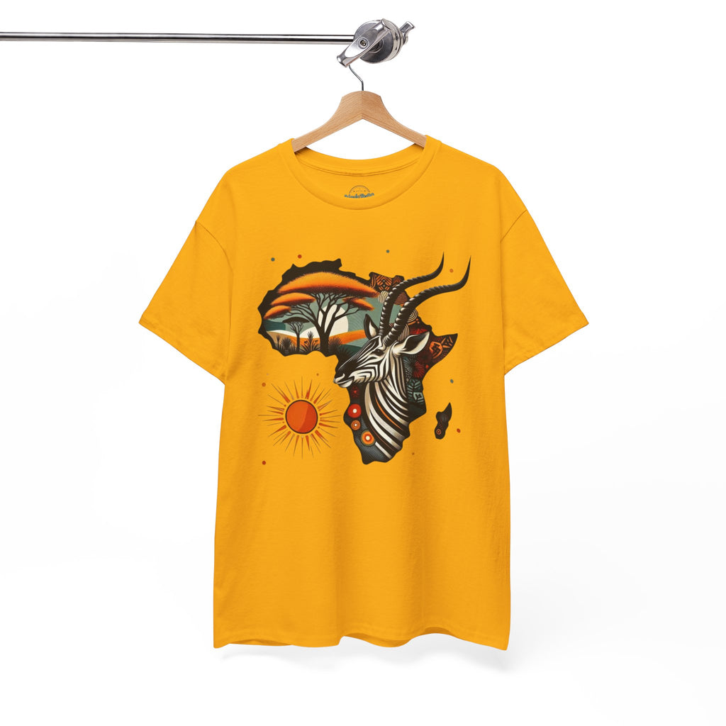 Africa Kudu Silhouette T-Shirt — Tribal Safari Sunrise Graphic Tee